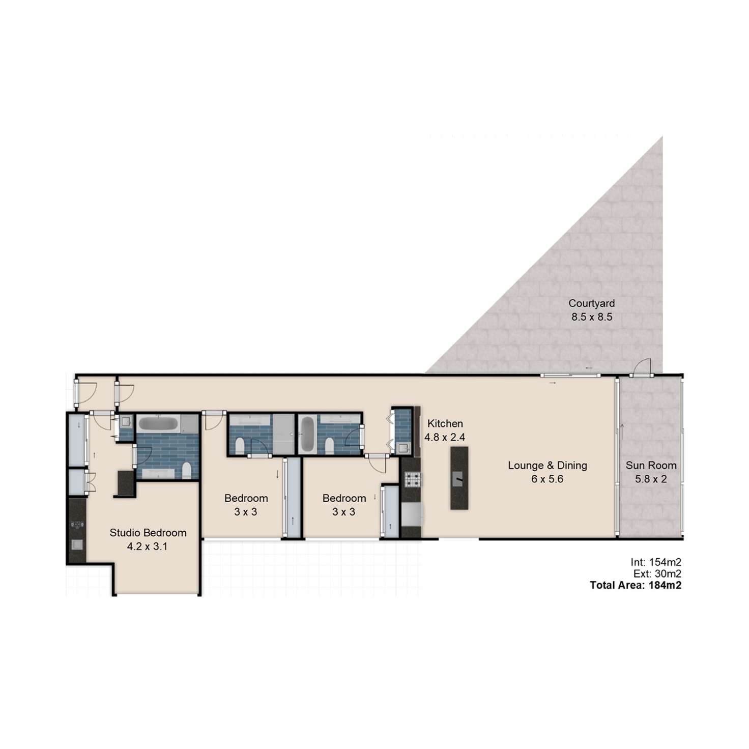 Floorplan of Homely apartment listing, 30 Macrossan Street, Brisbane City QLD 4000