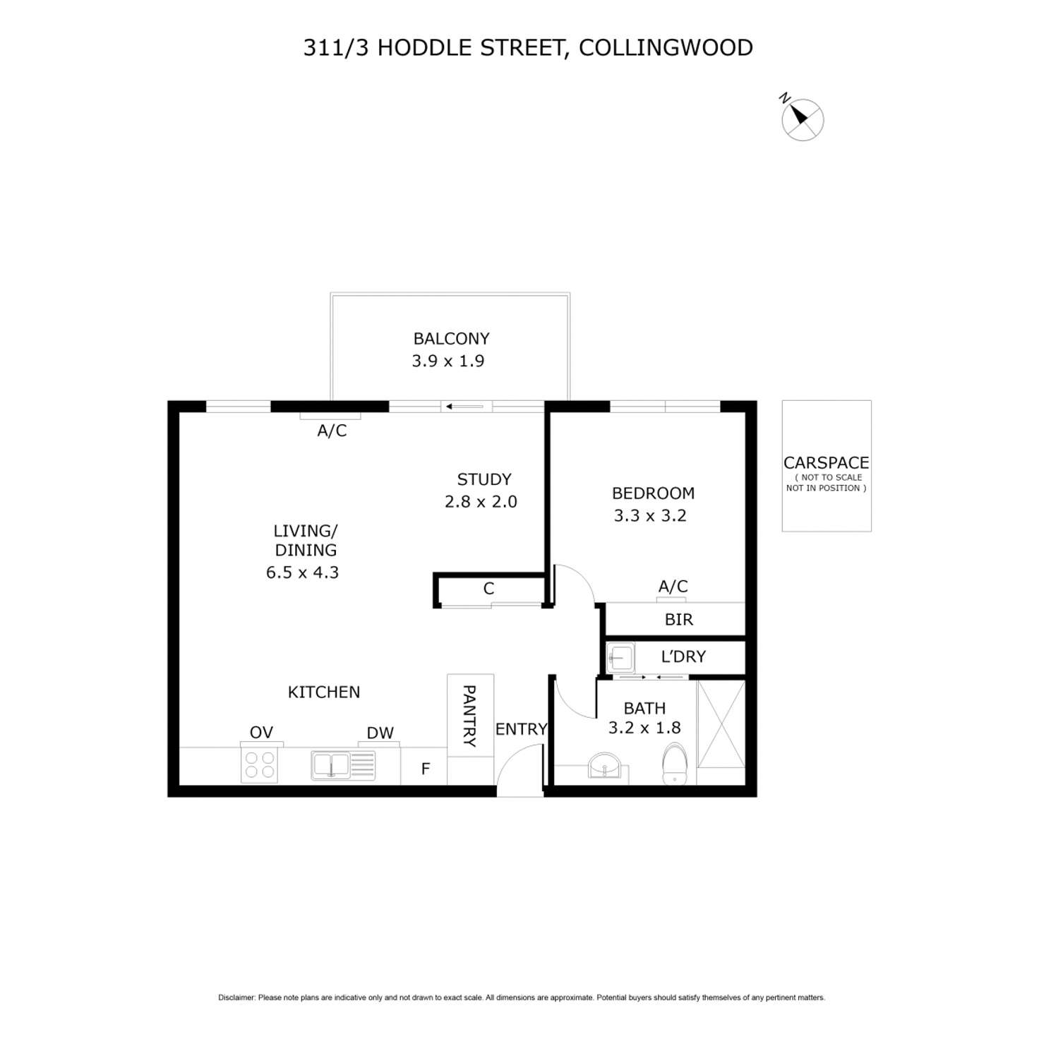 Floorplan of Homely apartment listing, 311/3 Hoddle Street, Collingwood VIC 3066