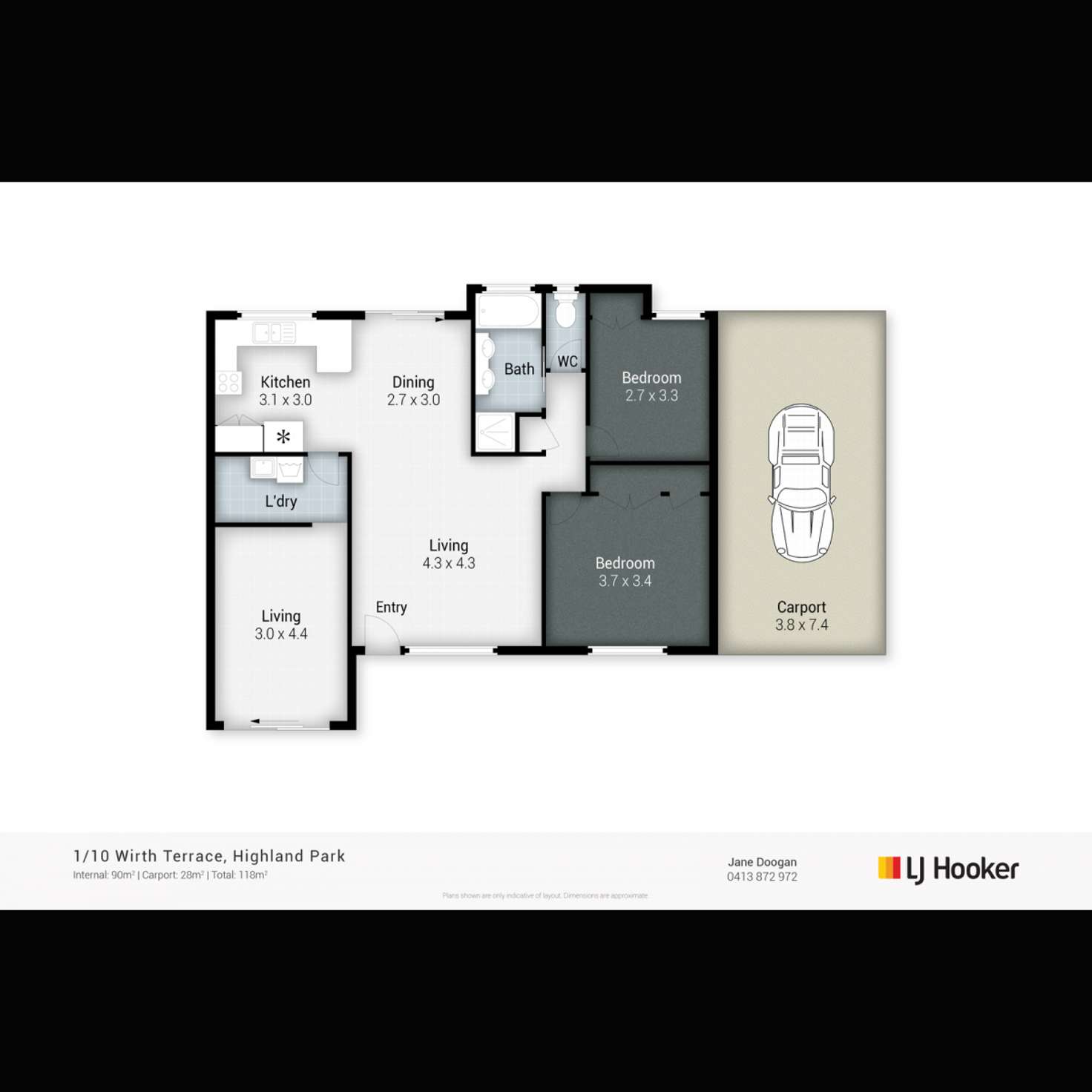 Floorplan of Homely semiDetached listing, 1/10 Wirth Terrace, Highland Park QLD 4211