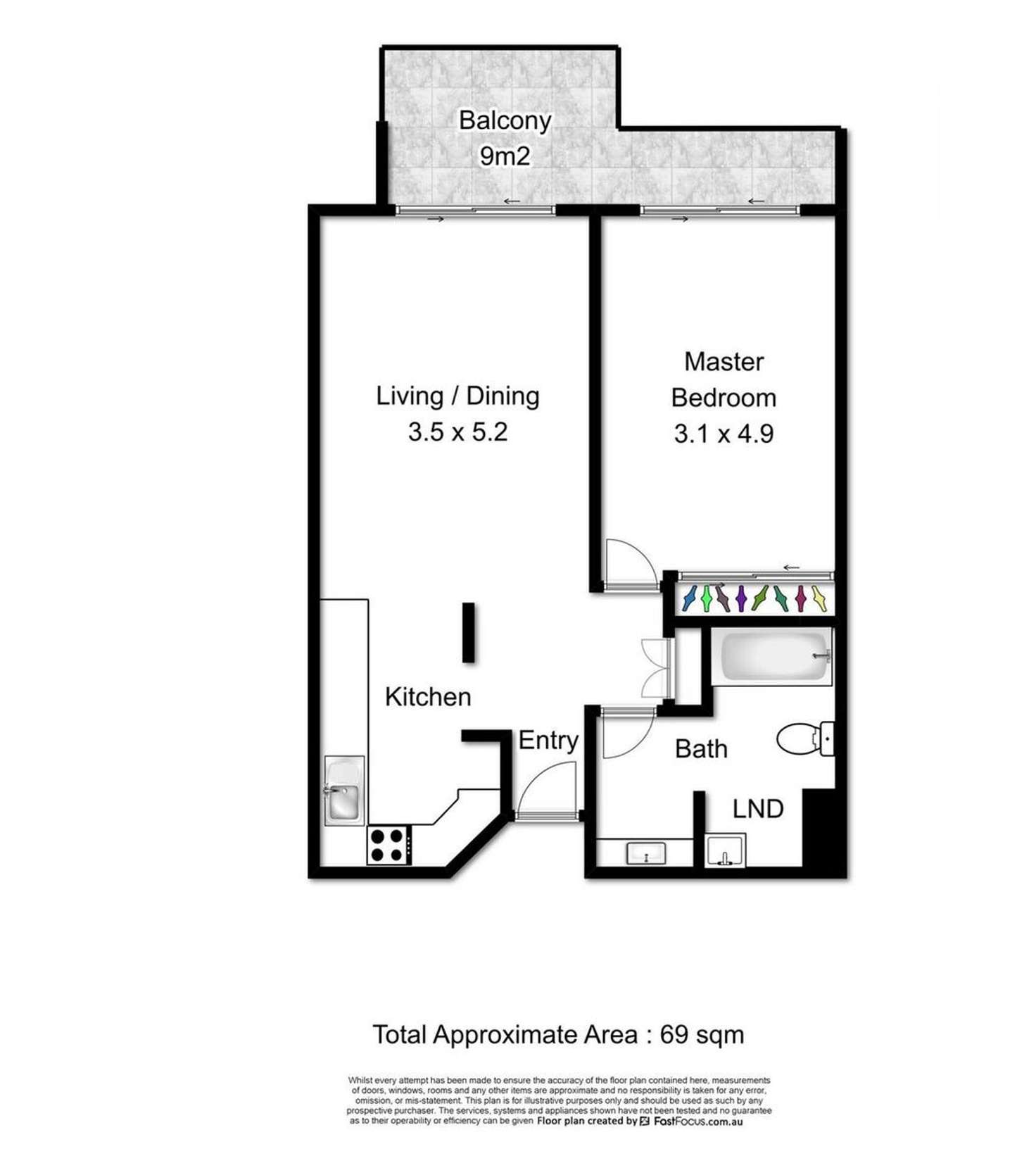 Floorplan of Homely apartment listing, 511/44 Ferry Street, Kangaroo Point QLD 4169