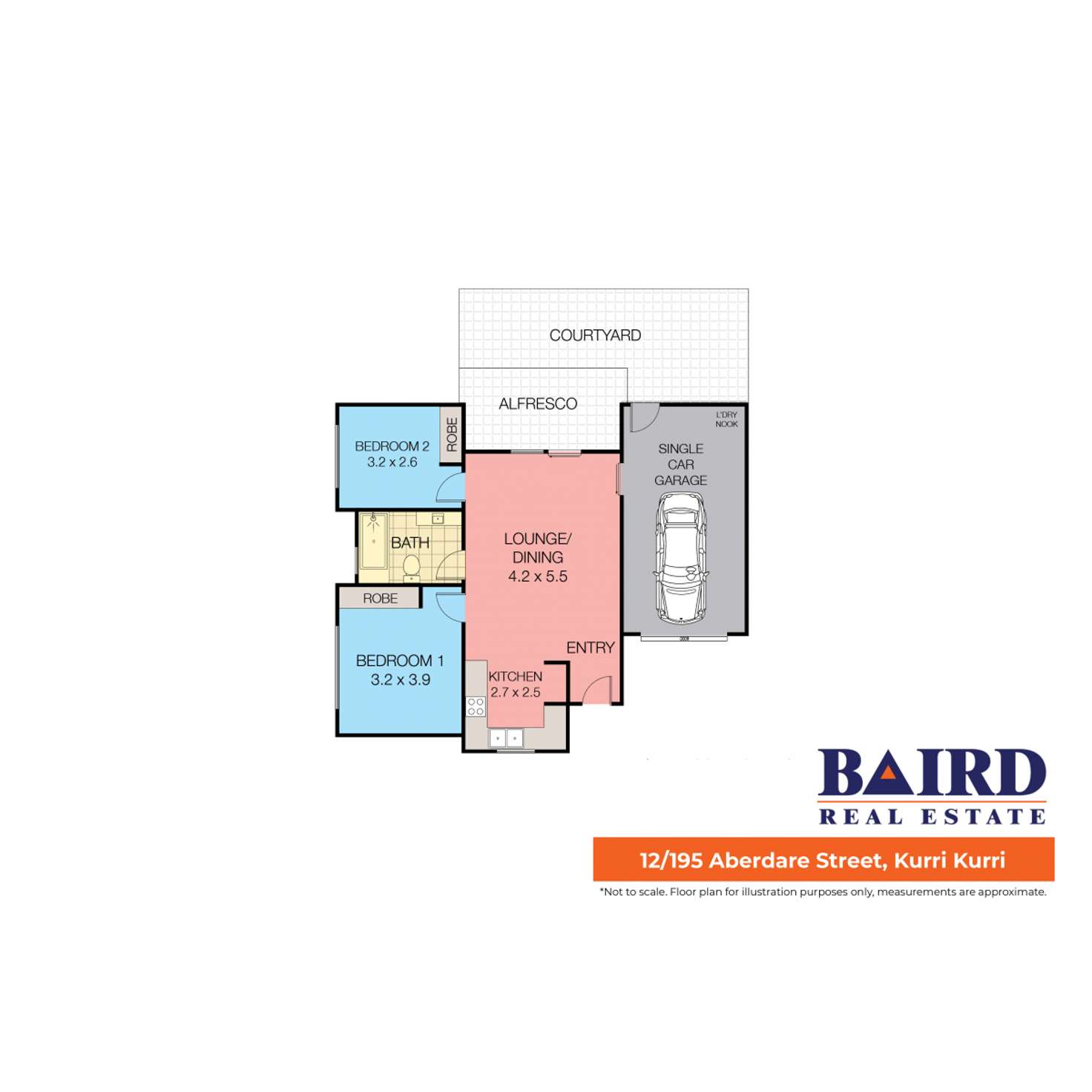 Floorplan of Homely unit listing, 12/195 Aberdare Street, Kurri Kurri NSW 2327