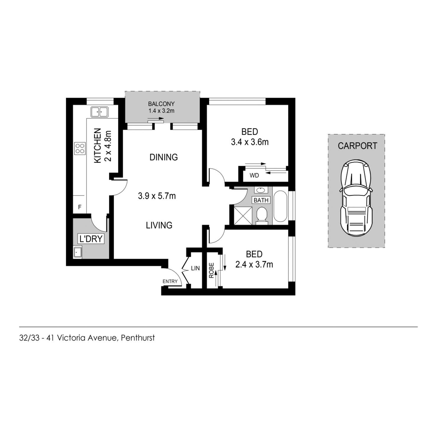 Floorplan of Homely unit listing, 32/33-41 Victoria Avenue, Penshurst NSW 2222