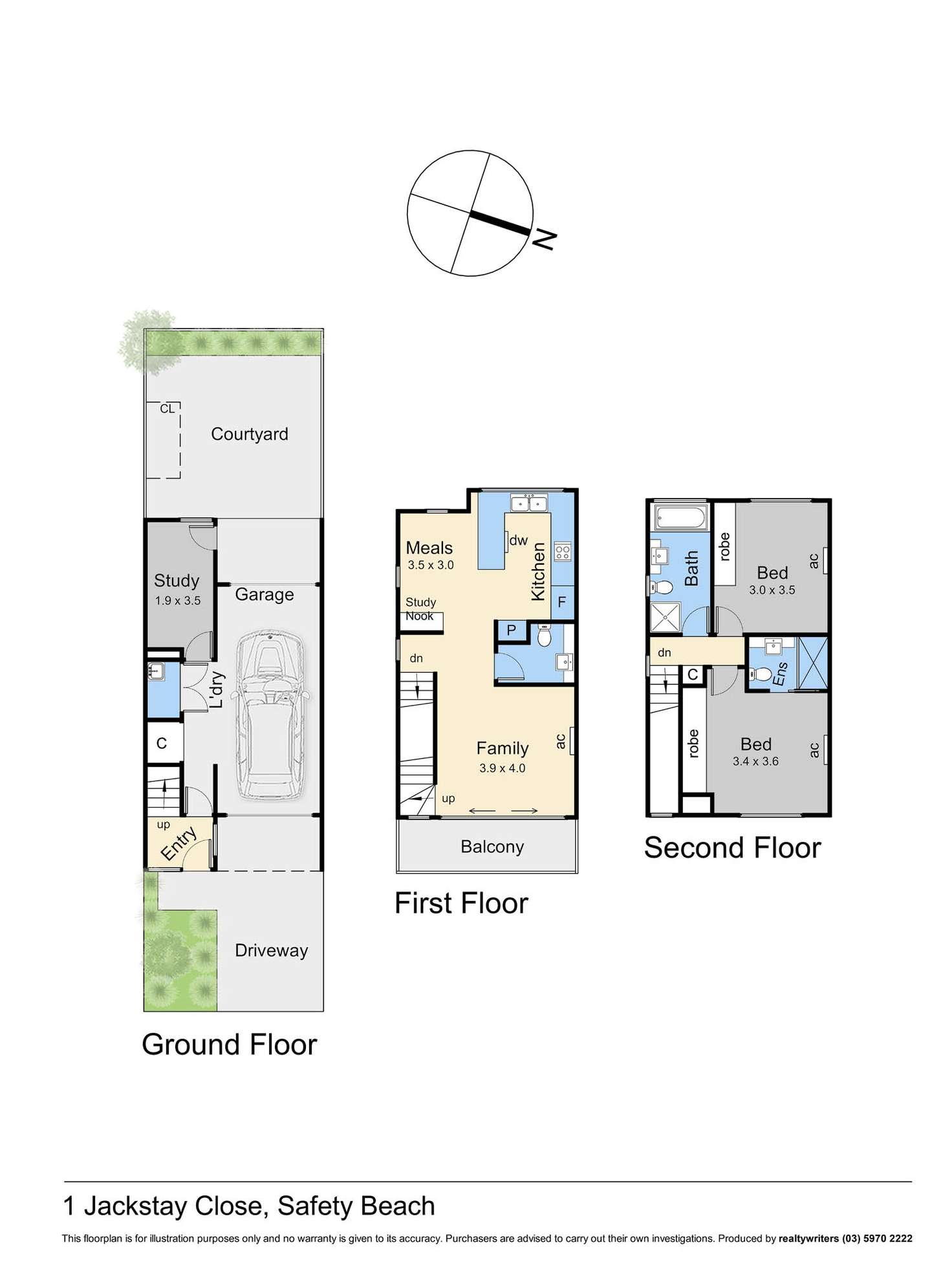 Floorplan of Homely terrace listing, 1 Jackstay Close, Safety Beach VIC 3936