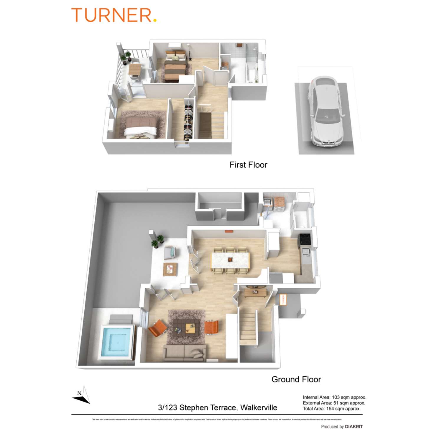 Floorplan of Homely townhouse listing, 3/123 Stephen Terrace, Walkerville SA 5081