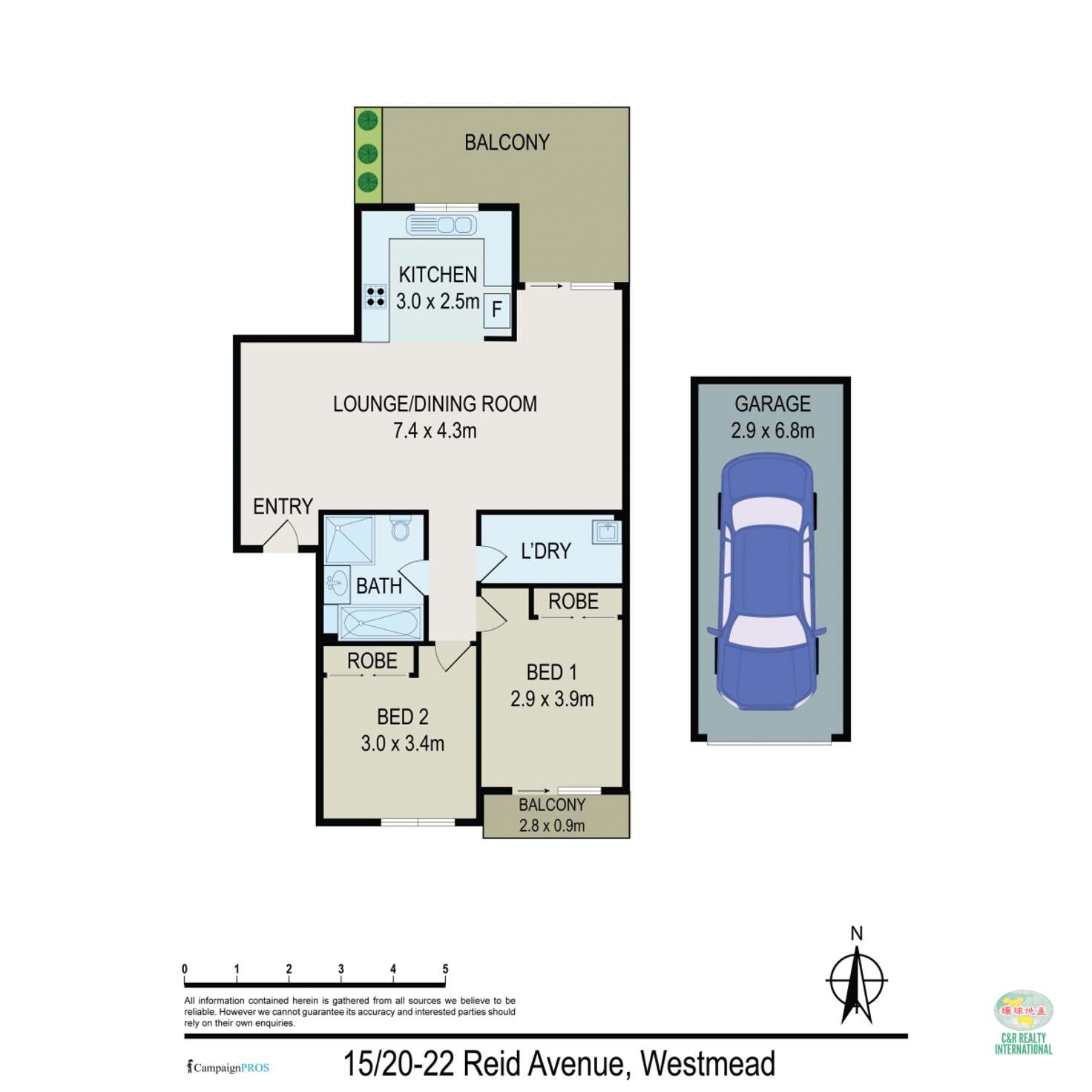 Floorplan of Homely unit listing, 15/20-22 Reid Avenue, Westmead NSW 2145