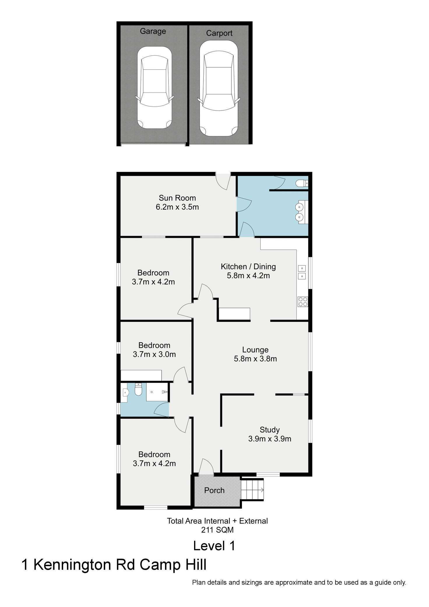 Floorplan of Homely house listing, 1 Kennington Road, Camp Hill QLD 4152