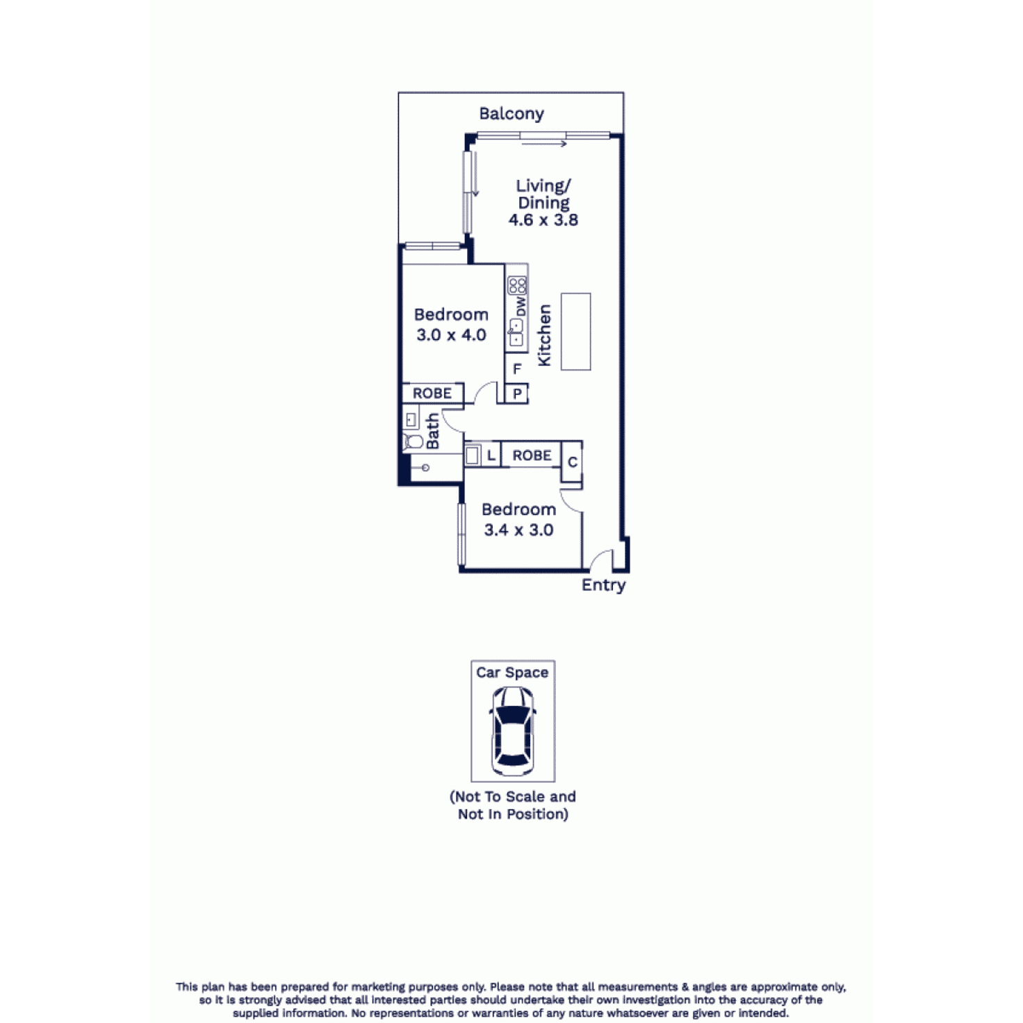 Floorplan of Homely apartment listing, 339/77 Hobsons Road, Kensington VIC 3031