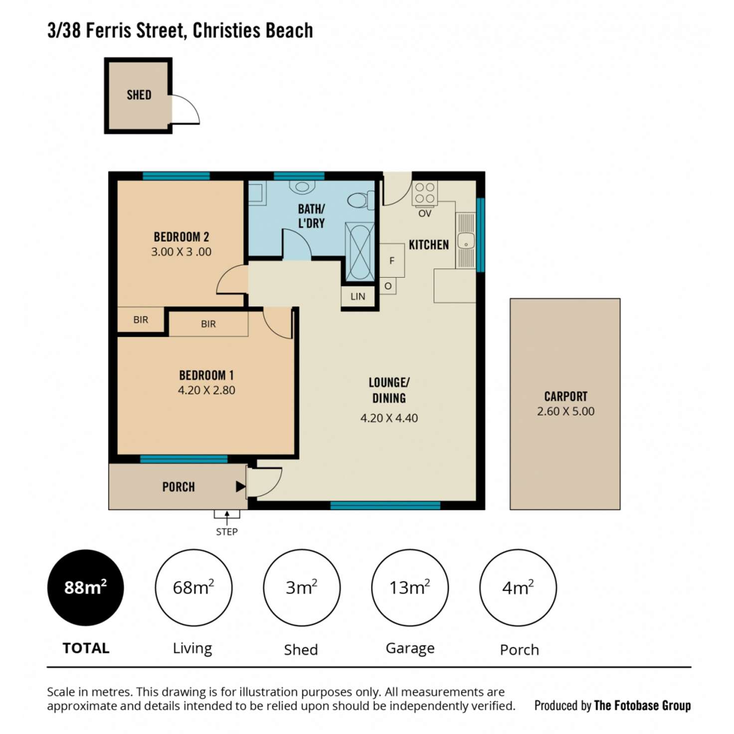 Floorplan of Homely house listing, 3/38 Ferris Street, Christies Beach SA 5165