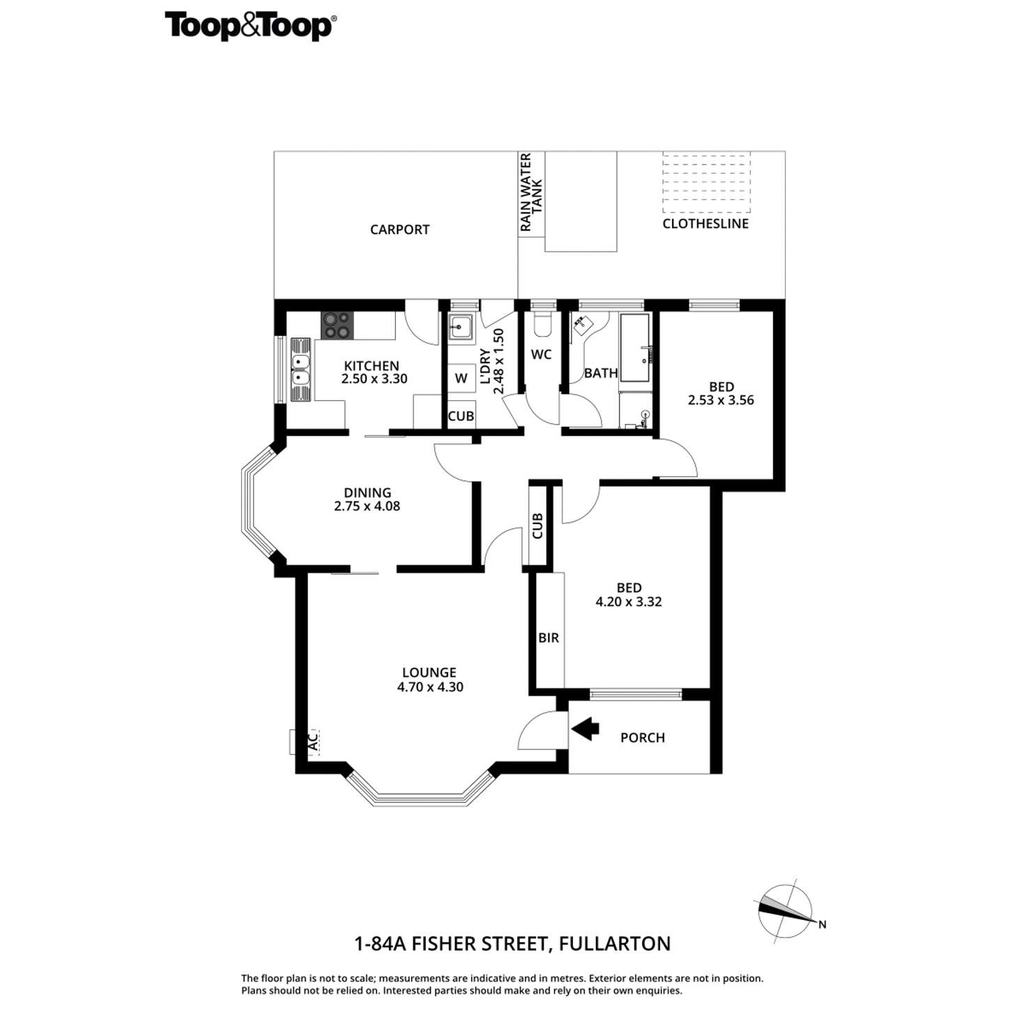 Floorplan of Homely unit listing, 1/84A Fisher Street, Fullarton SA 5063