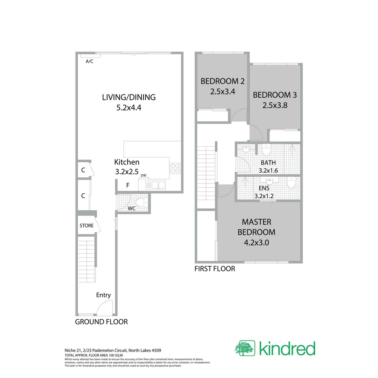 Floorplan of Homely semiDetached listing, 2/23 Pademelon Circuit, North Lakes QLD 4509