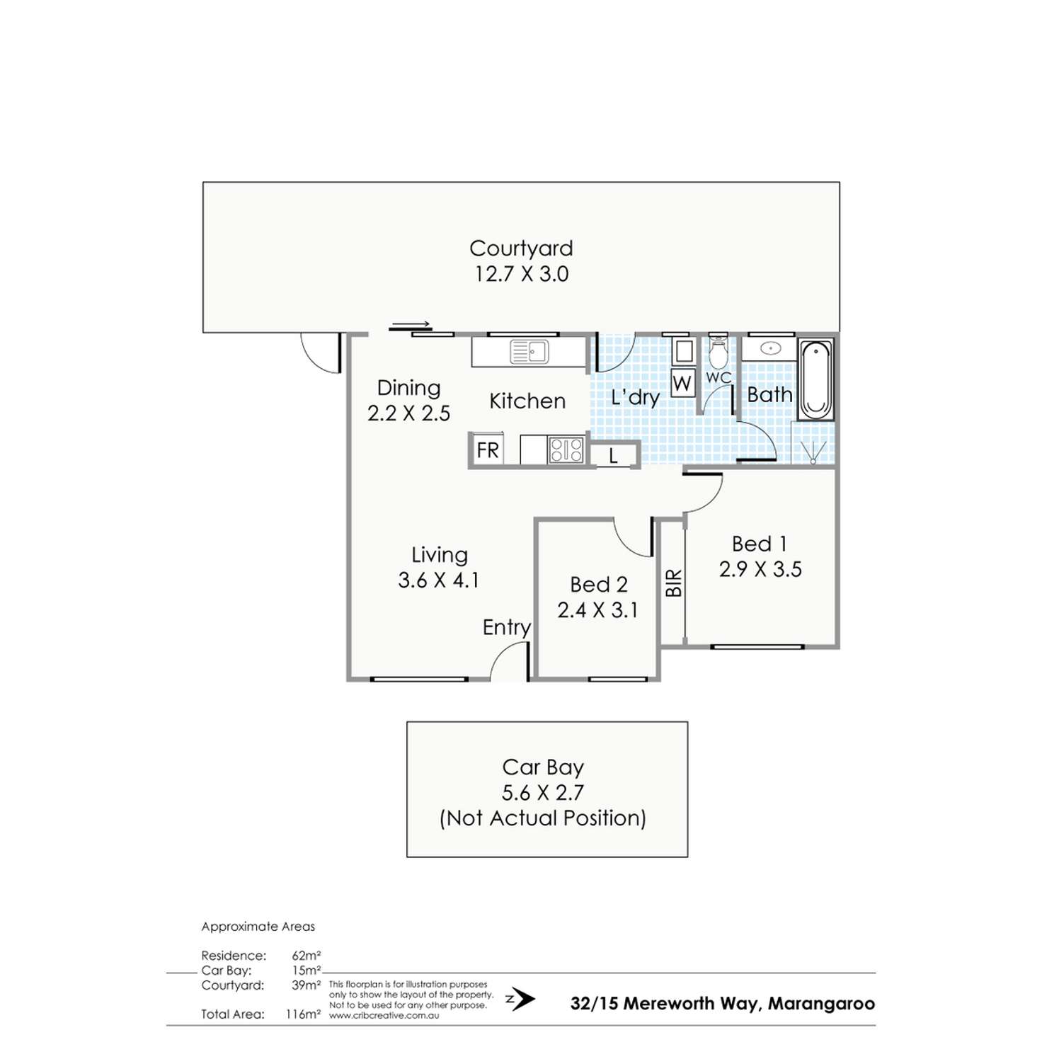 Floorplan of Homely villa listing, 32/15 Mereworth Way, Marangaroo WA 6064