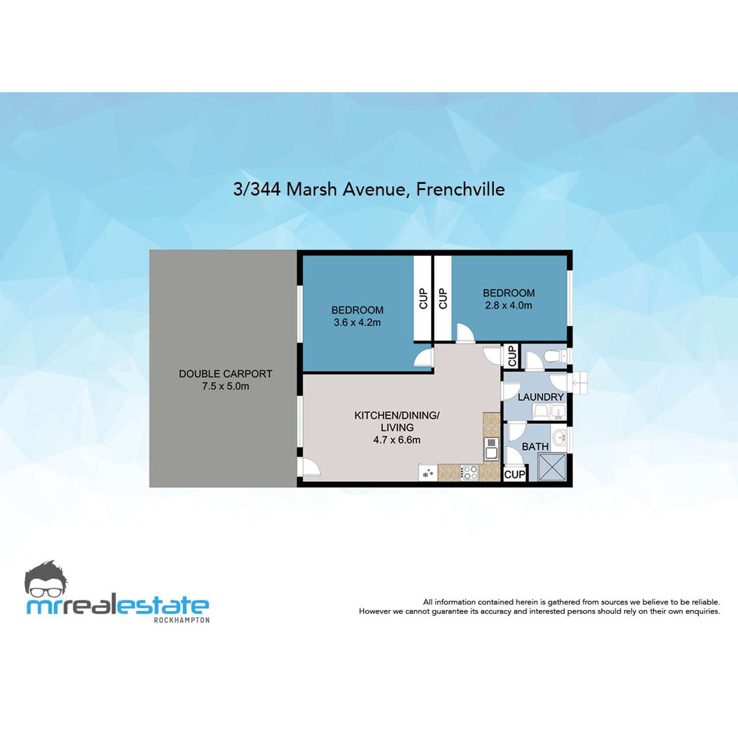 Floorplan of Homely unit listing, 3/344 Marsh Avenue, Frenchville QLD 4701