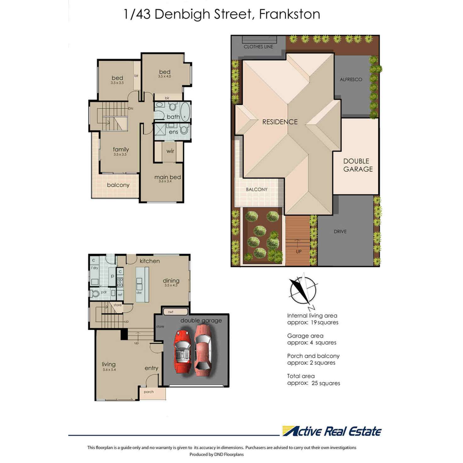 Floorplan of Homely townhouse listing, 1/43 Denbigh Street, Frankston VIC 3199