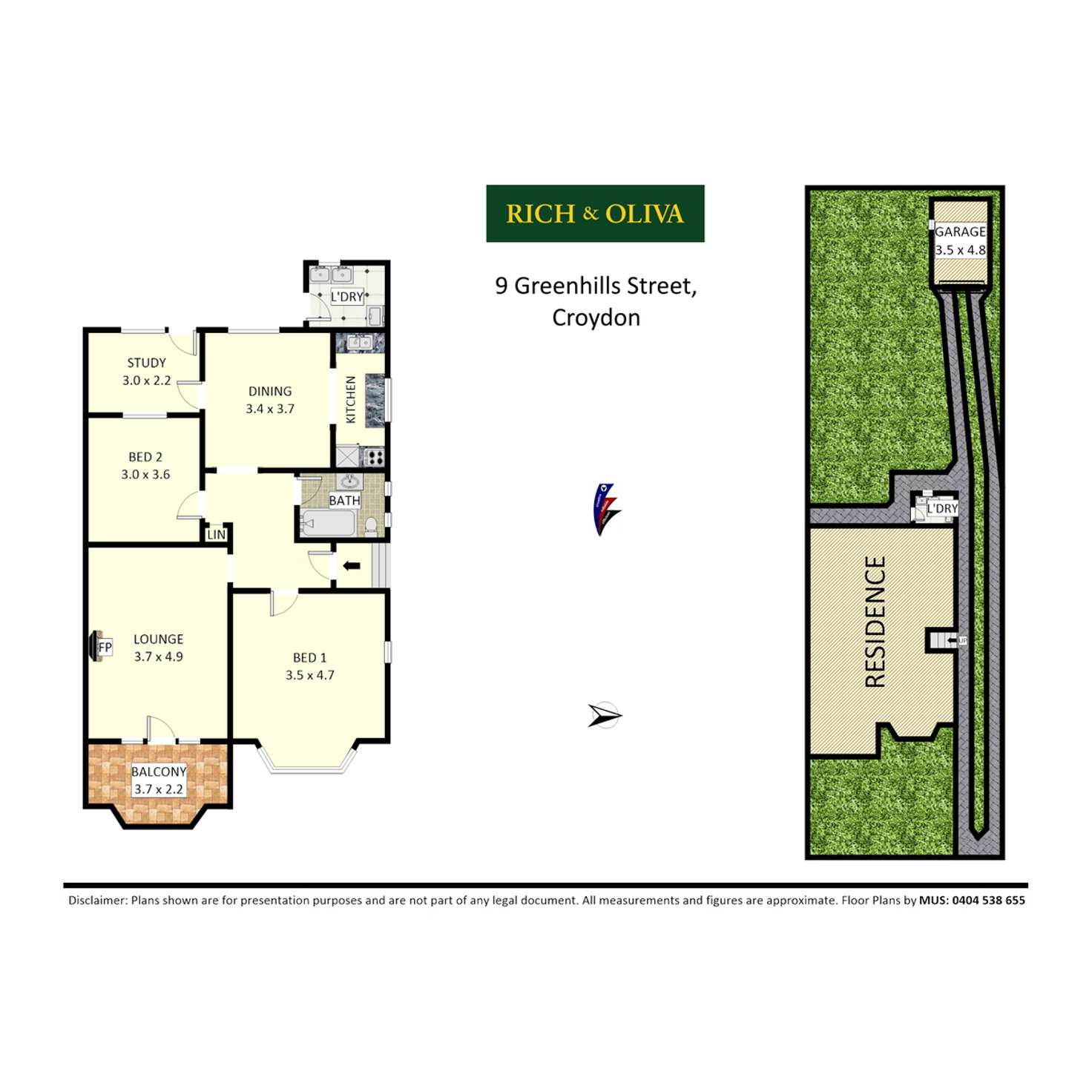 Floorplan of Homely semiDetached listing, 9 Greenhills Street, Croydon NSW 2132