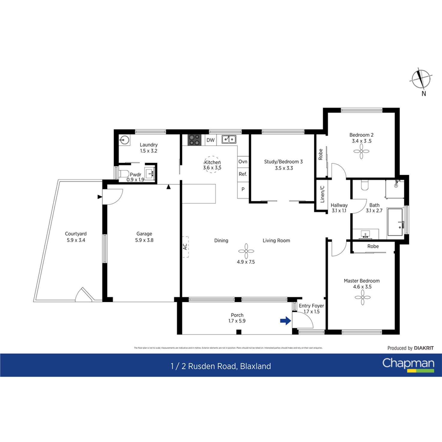 Floorplan of Homely villa listing, 1/2 Rusden Road, Blaxland NSW 2774