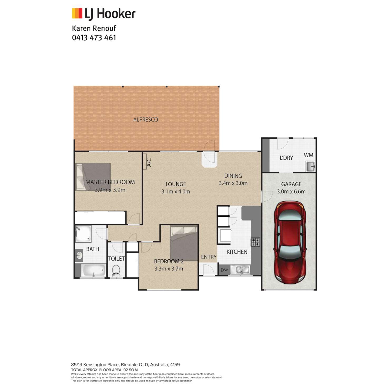 Floorplan of Homely unit listing, 85/14 Kensington Place, Birkdale QLD 4159