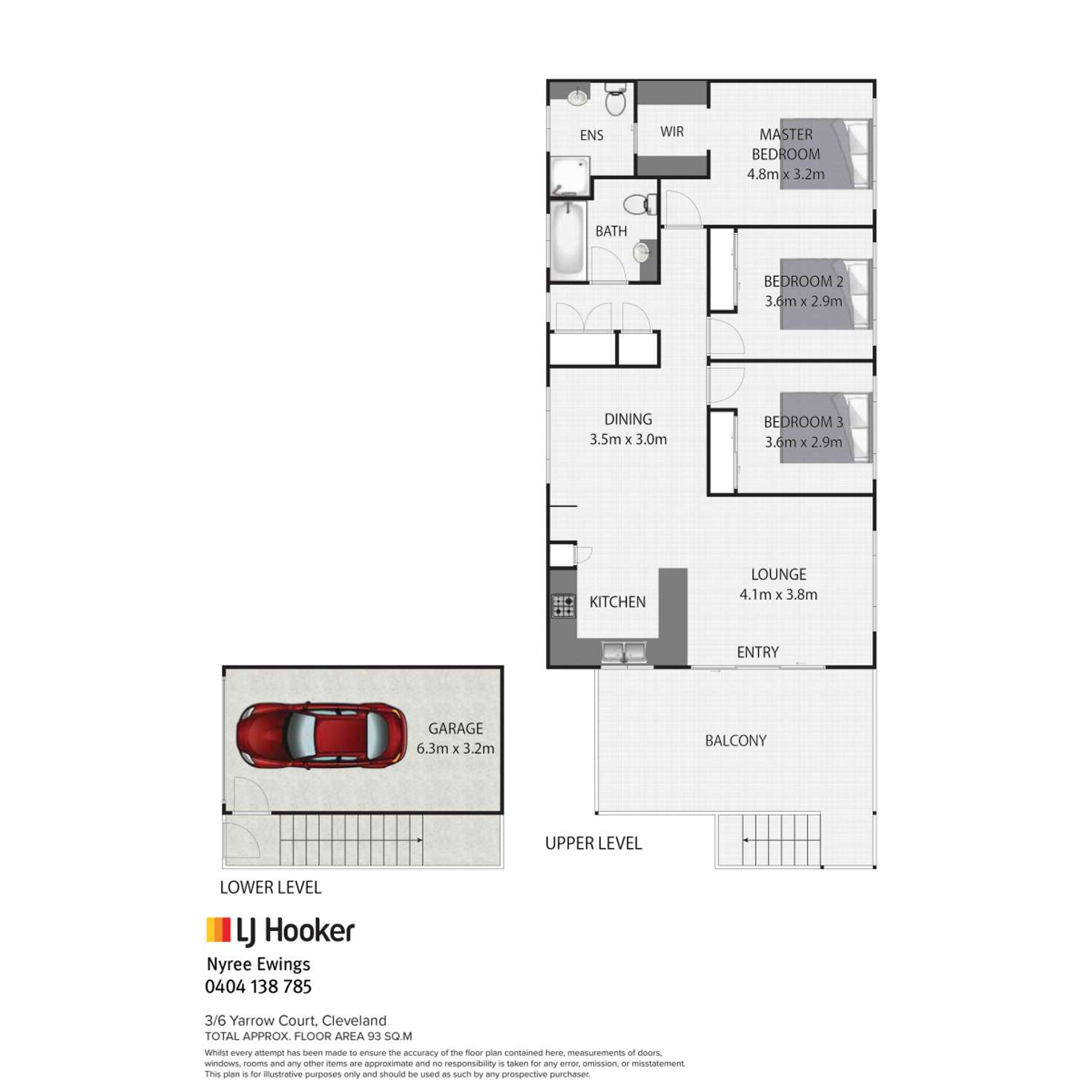 Floorplan of Homely unit listing, 3/6 Yarrow Court, Cleveland QLD 4163