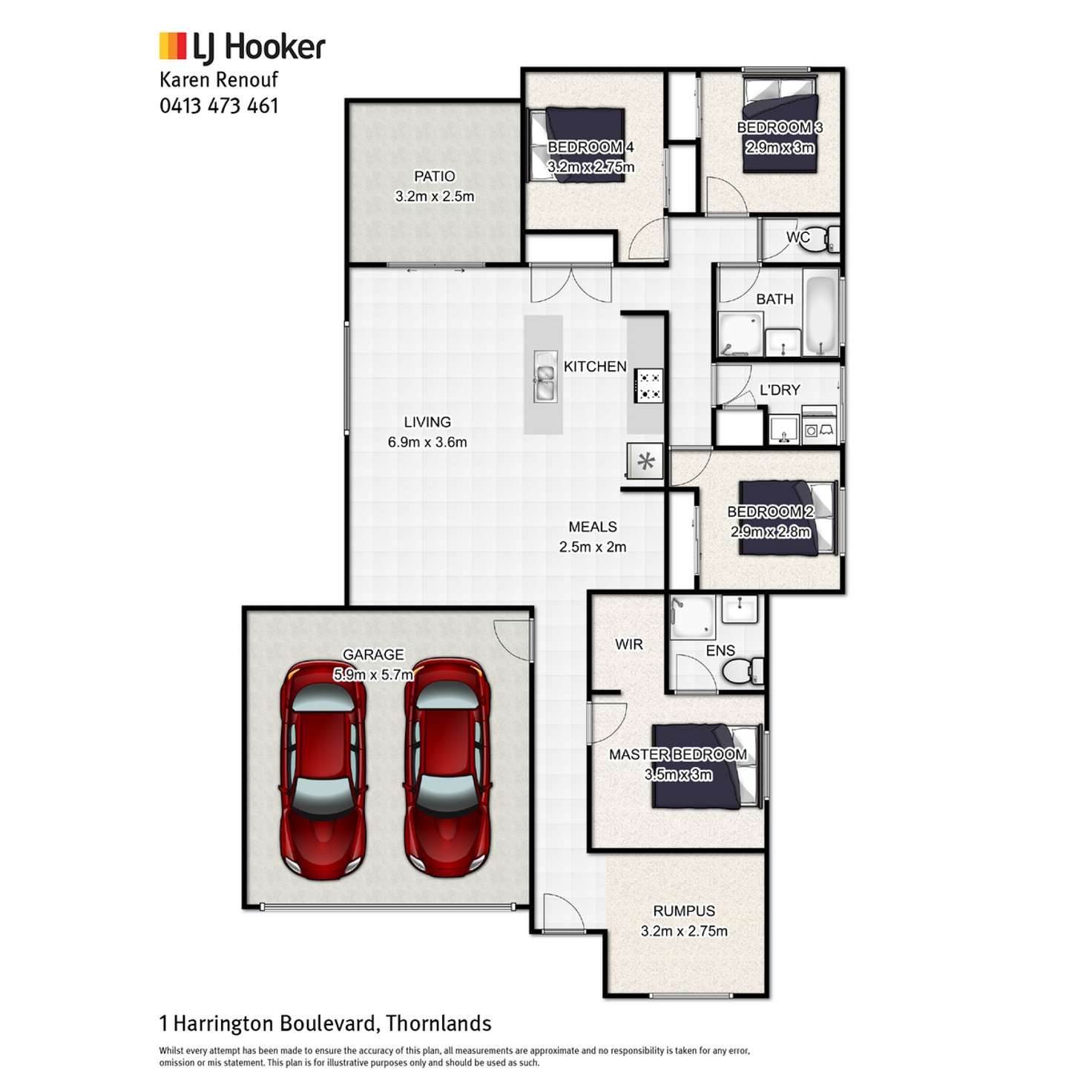 Floorplan of Homely house listing, 1 Harrington Boulevard, Thornlands QLD 4164