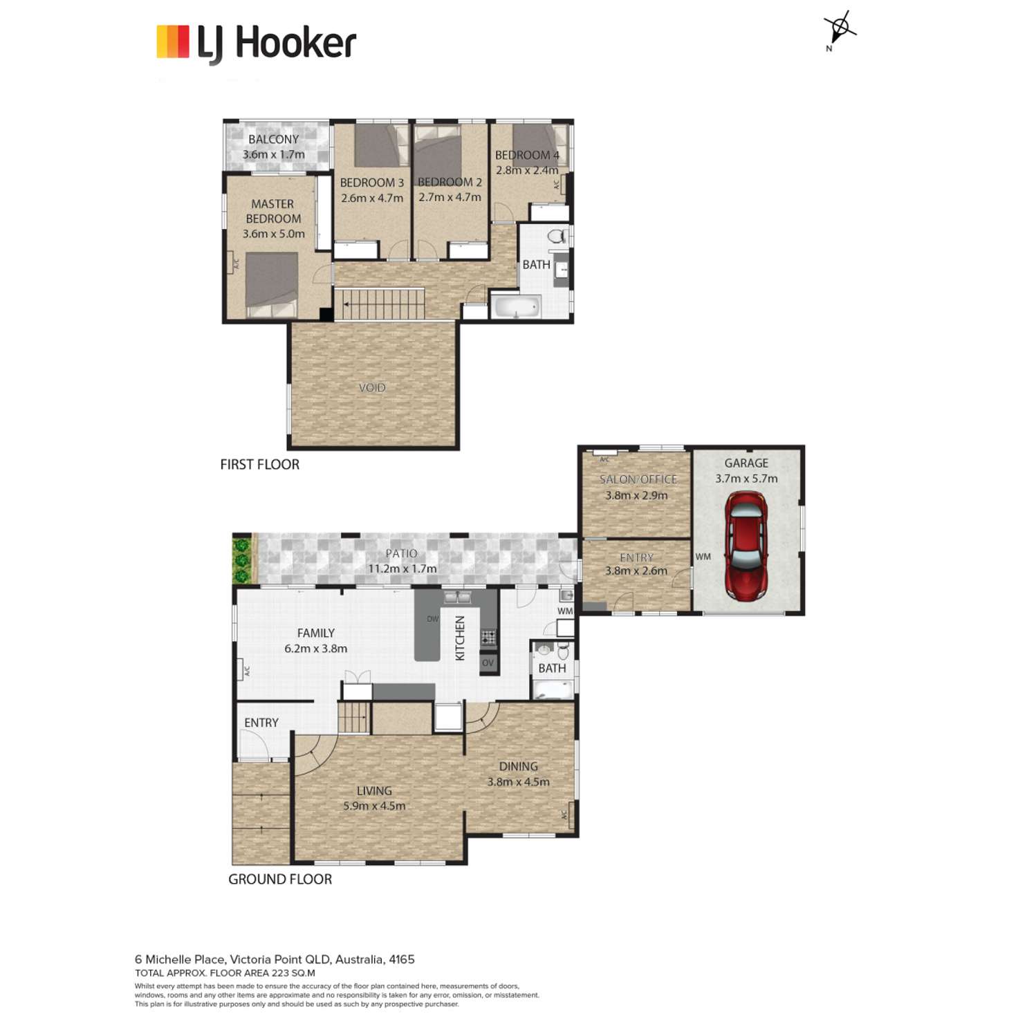 Floorplan of Homely house listing, 6 Michelle Place, Victoria Point QLD 4165