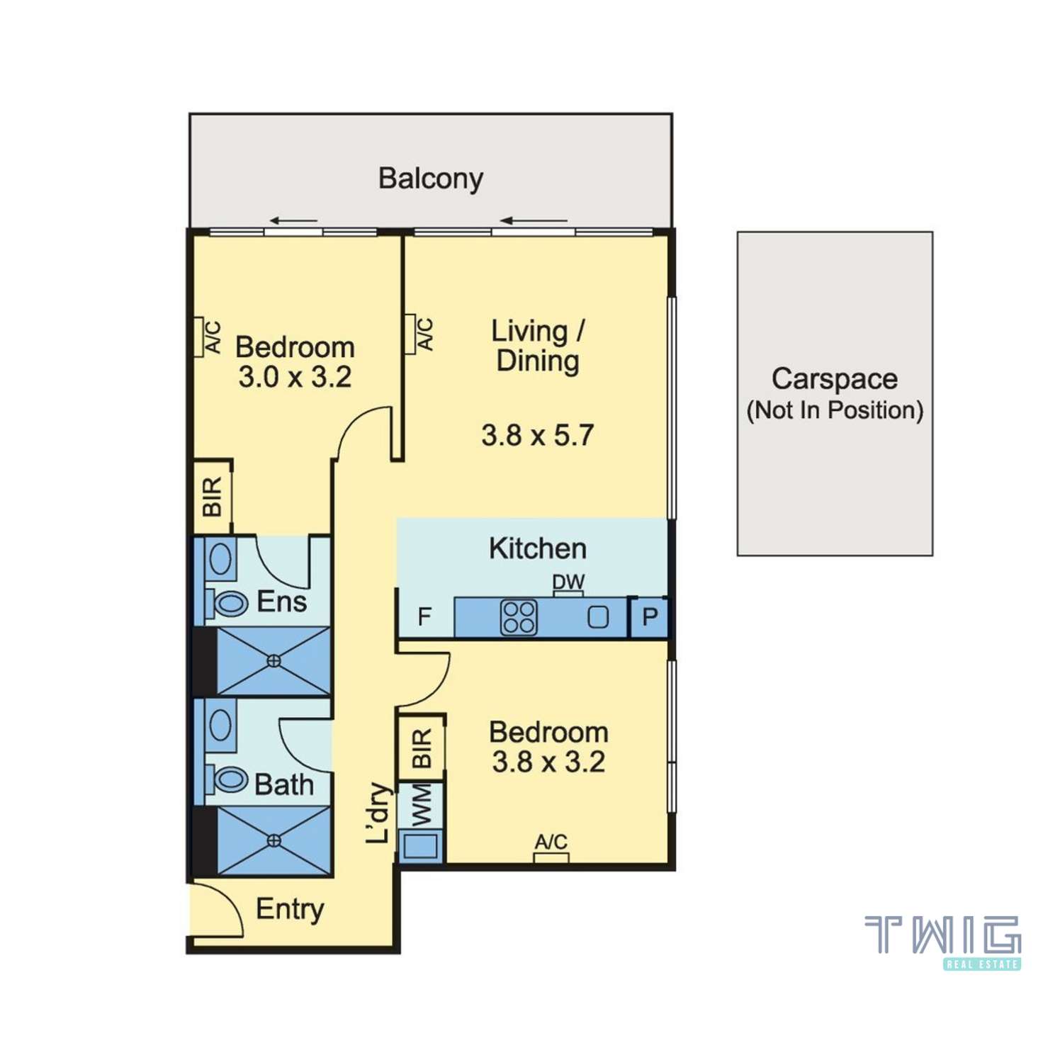 Floorplan of Homely apartment listing, 2 Bedroom/350 William Street, Melbourne VIC 3000