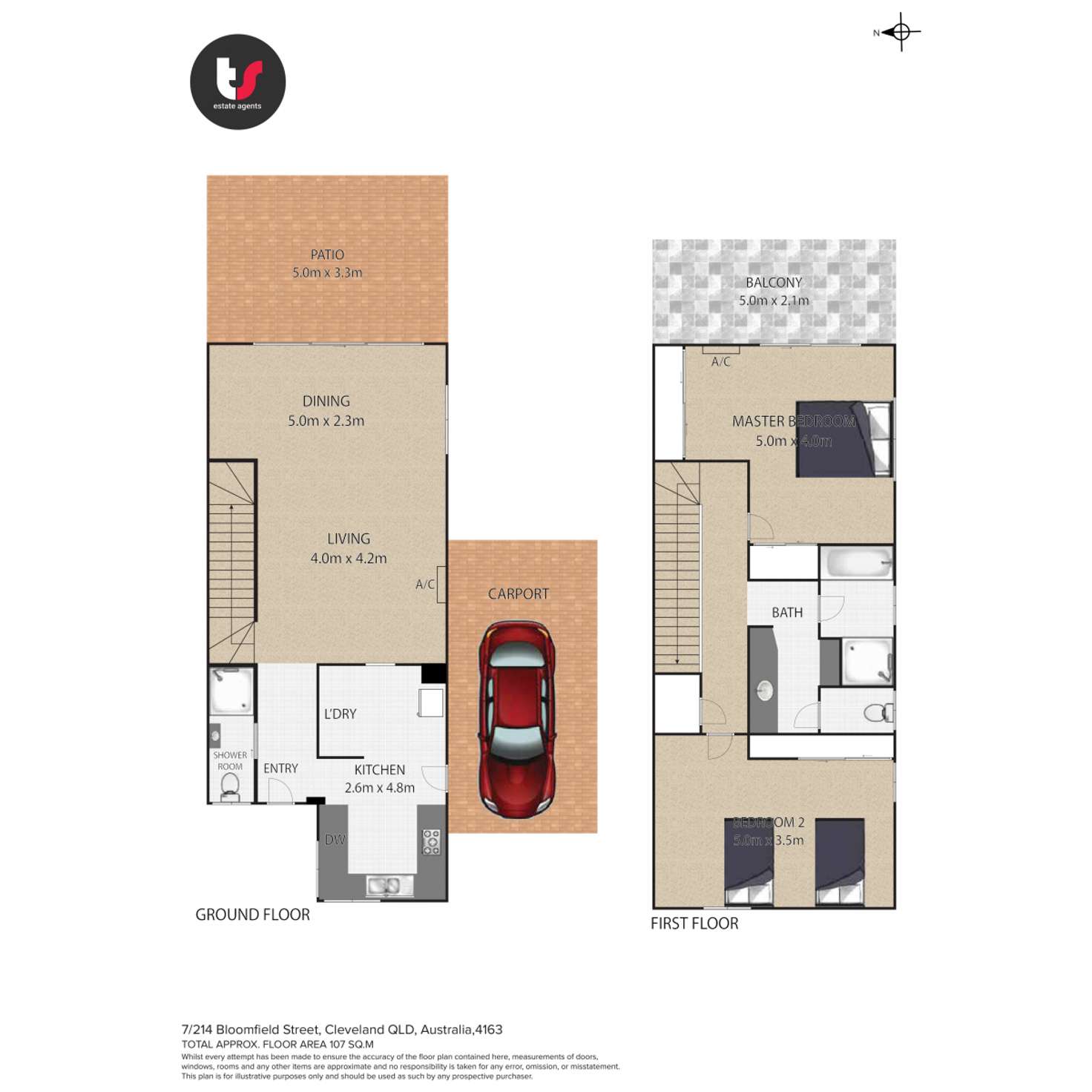 Floorplan of Homely townhouse listing, 7/214 Bloomfield Street, Cleveland QLD 4163