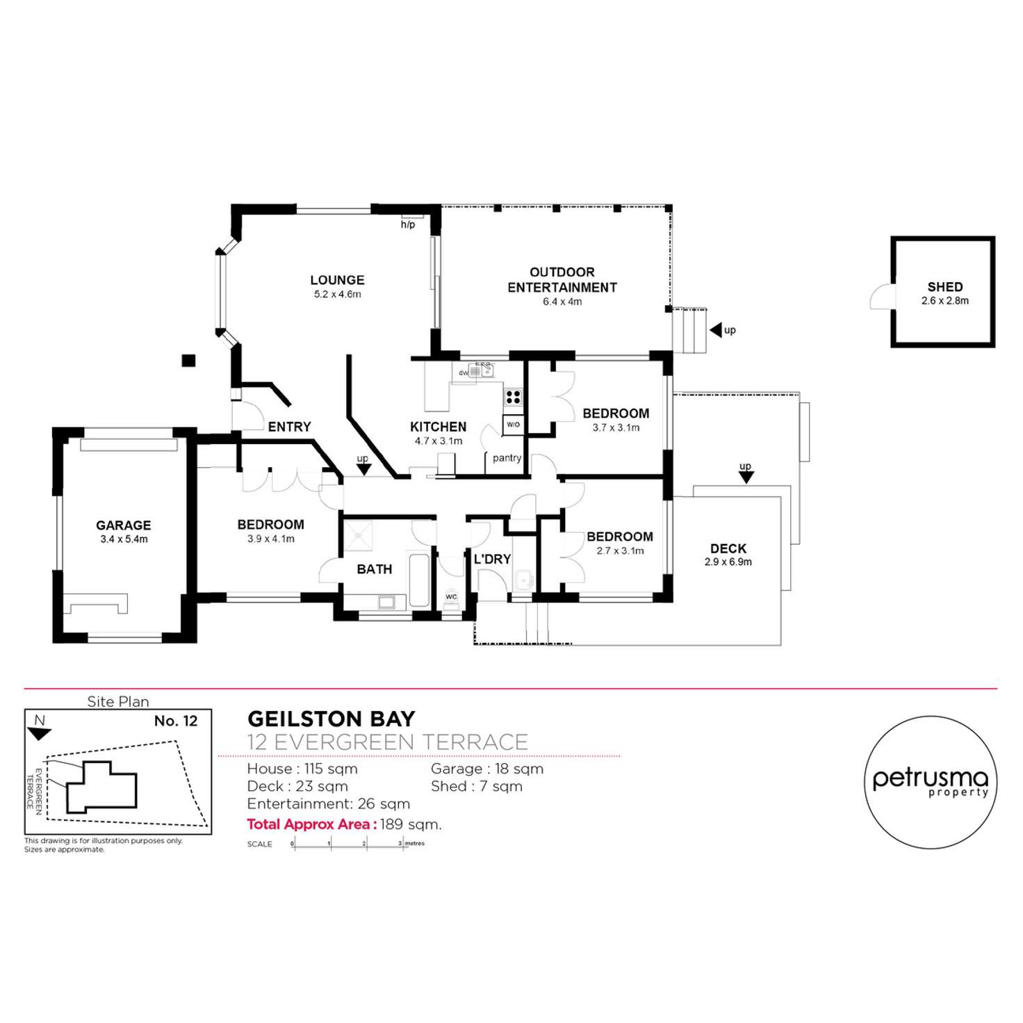 Floorplan of Homely house listing, 12 Evergreen Terrace, Geilston Bay TAS 7015