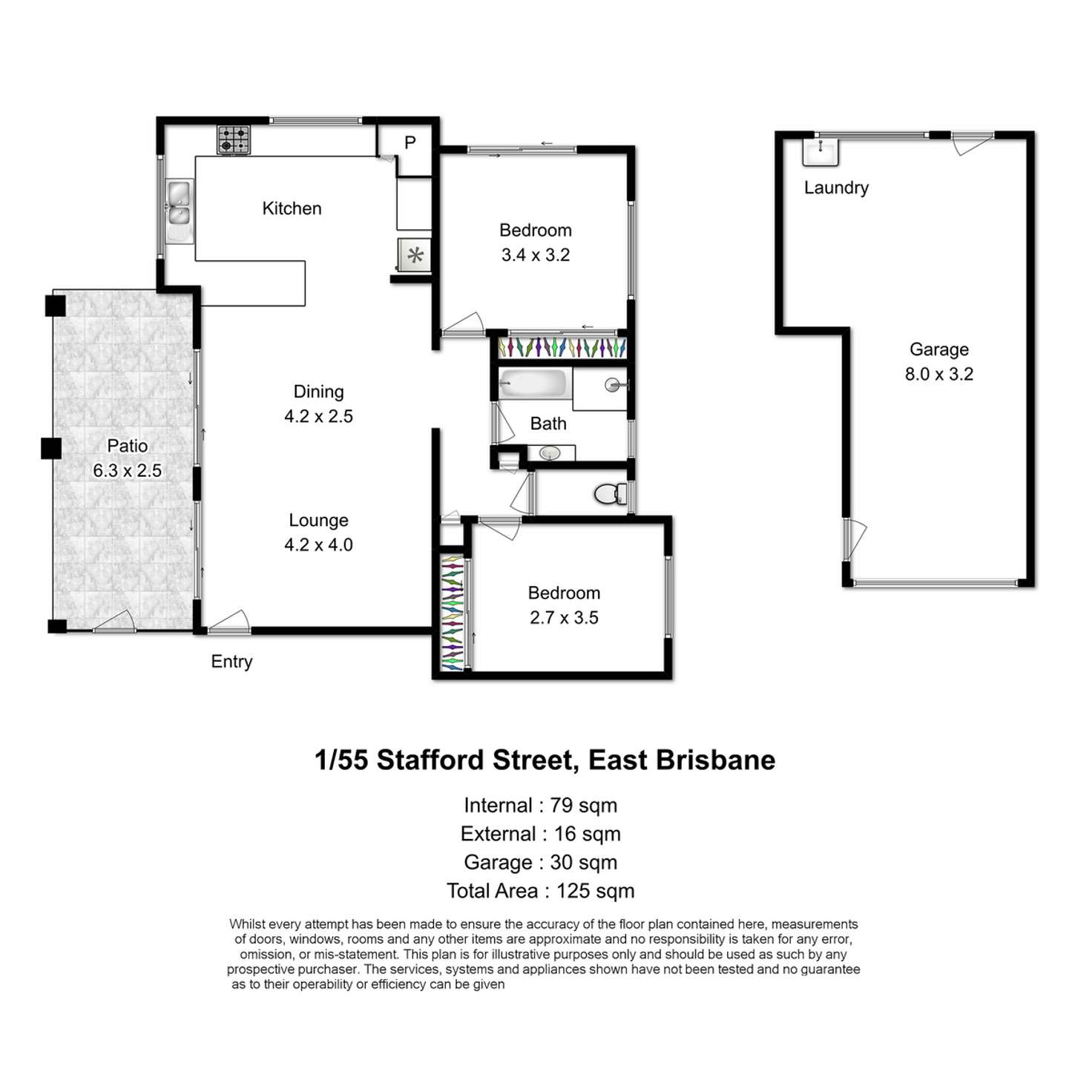 Floorplan of Homely apartment listing, 1/55 Stafford Street, East Brisbane QLD 4169