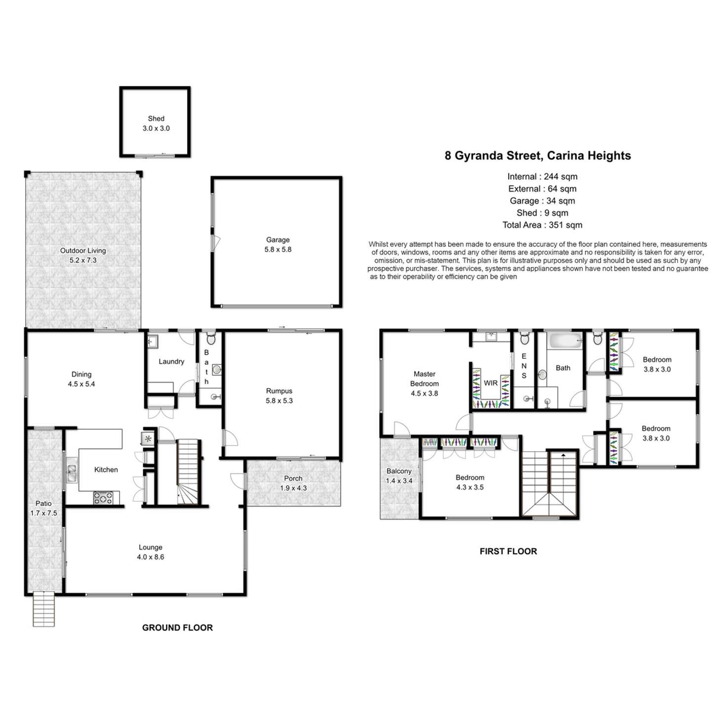 Floorplan of Homely house listing, 8 Gyranda Street, Carina Heights QLD 4152