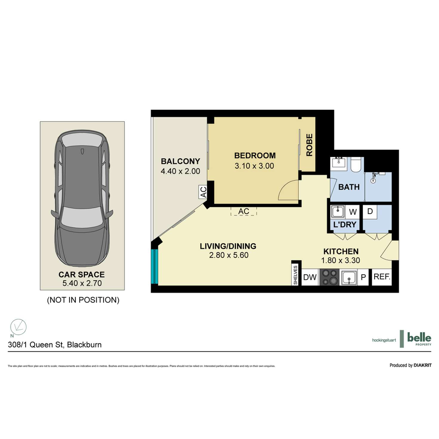 Floorplan of Homely apartment listing, 308/1 Queen Street, Blackburn VIC 3130