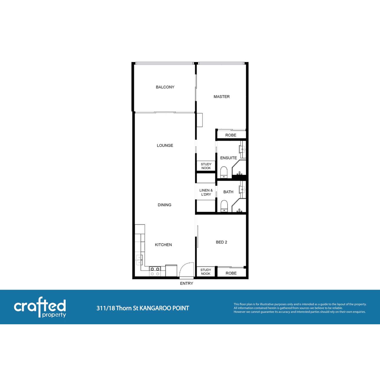 Floorplan of Homely unit listing, 311/18 Thorn Street, Kangaroo Point QLD 4169