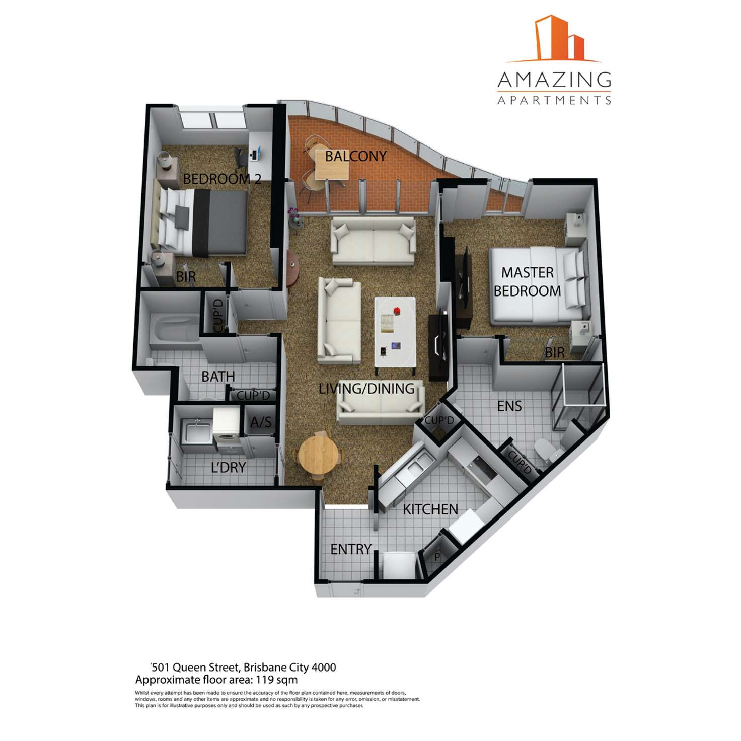 Floorplan of Homely apartment listing, 92/501 Queen Street, Brisbane City QLD 4000