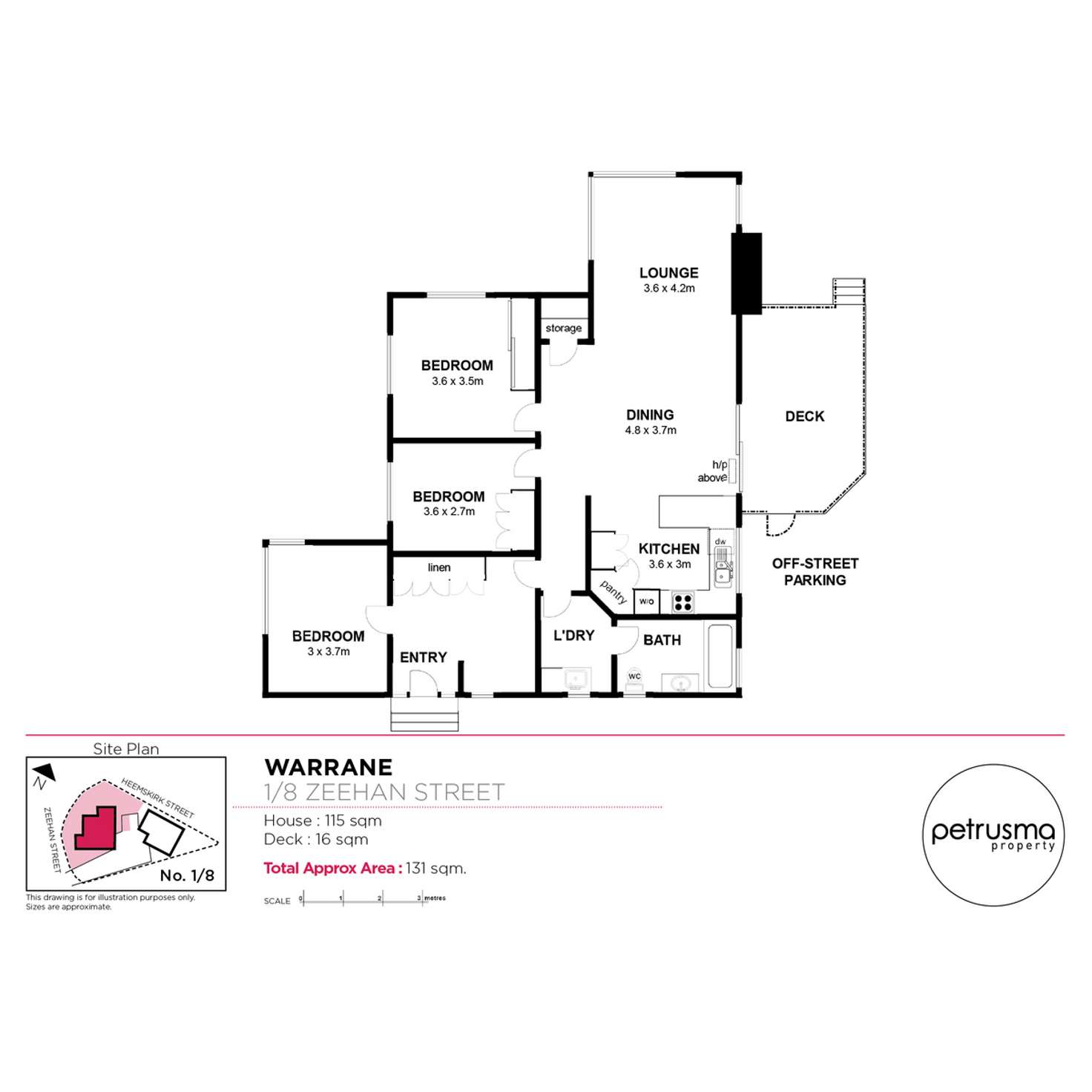 Floorplan of Homely unit listing, 1/8 Zeehan Street, Warrane TAS 7018