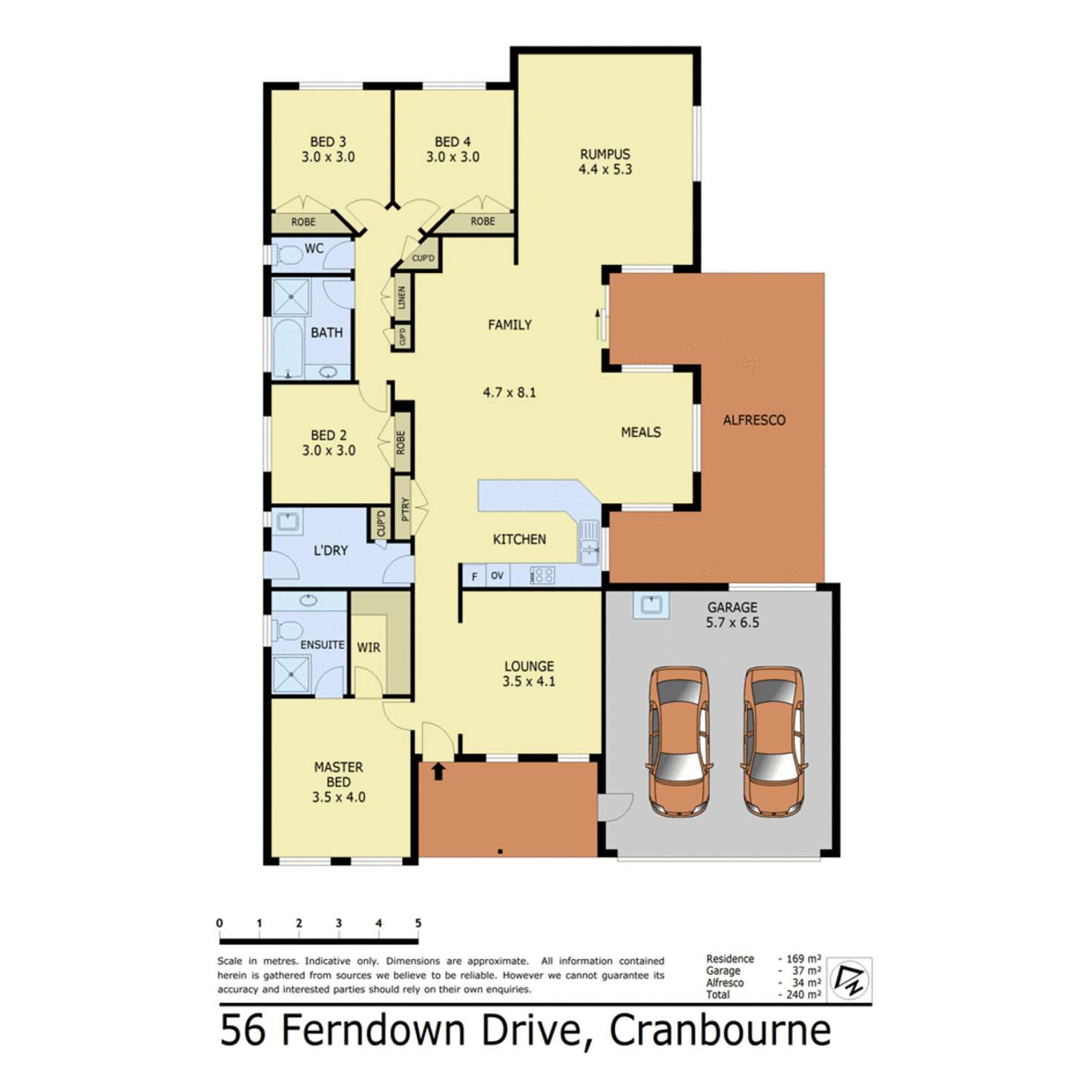 Floorplan of Homely house listing, 56 Ferndown Drive, Cranbourne VIC 3977