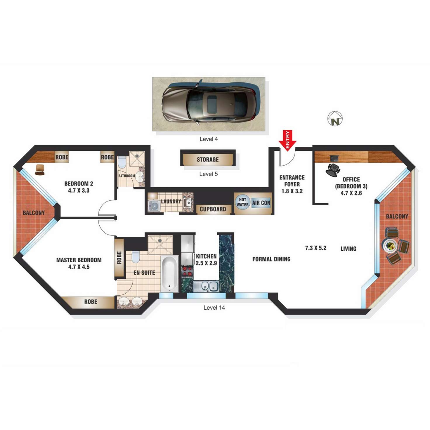 Floorplan of Homely apartment listing, 2 Phillip Street, Sydney NSW 2000