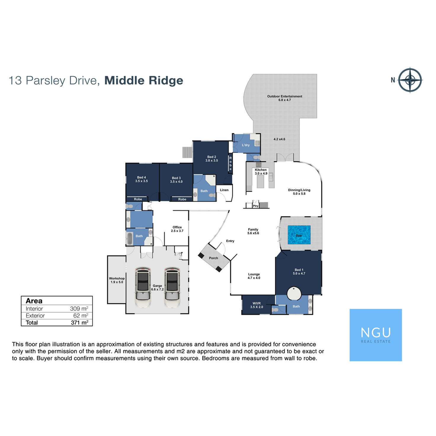 Floorplan of Homely house listing, 13 Parsley Drive, Middle Ridge QLD 4350