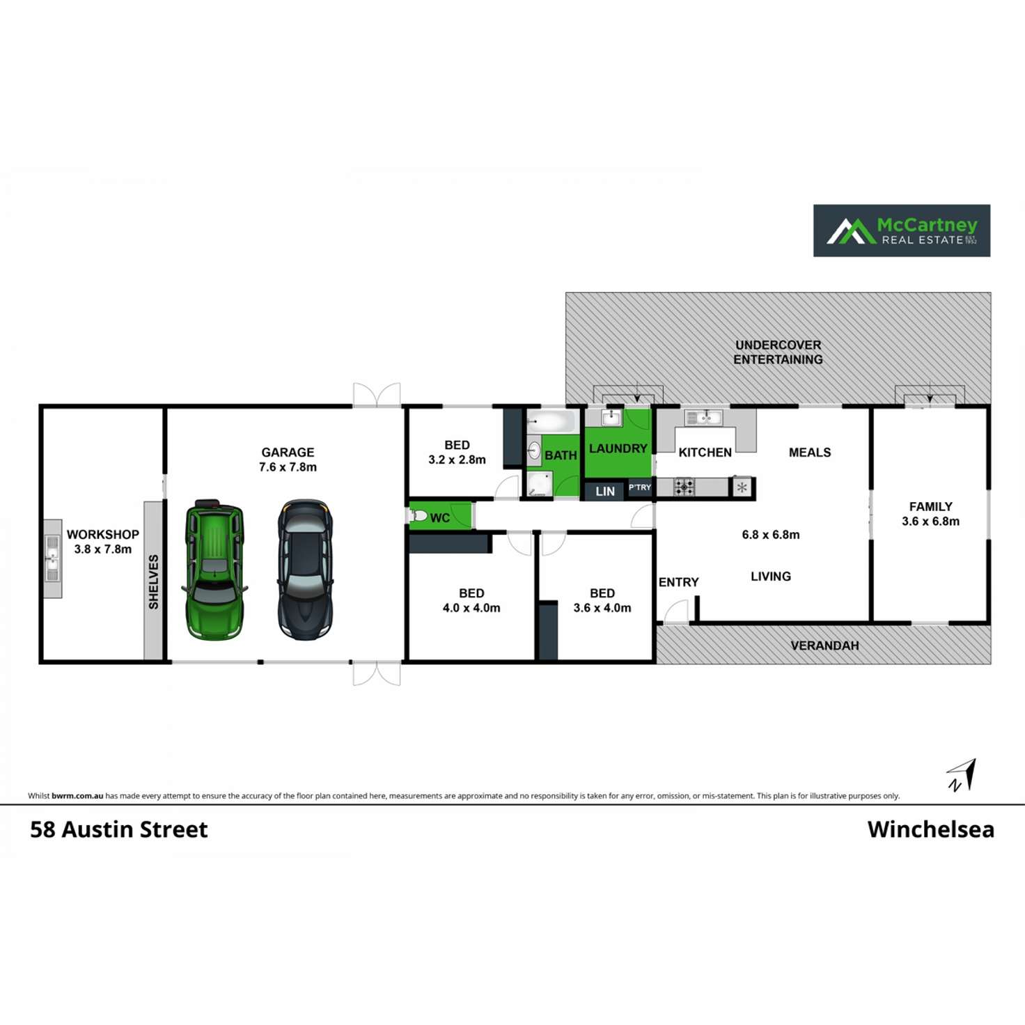 Floorplan of Homely house listing, 58 Austin Street, Winchelsea VIC 3241
