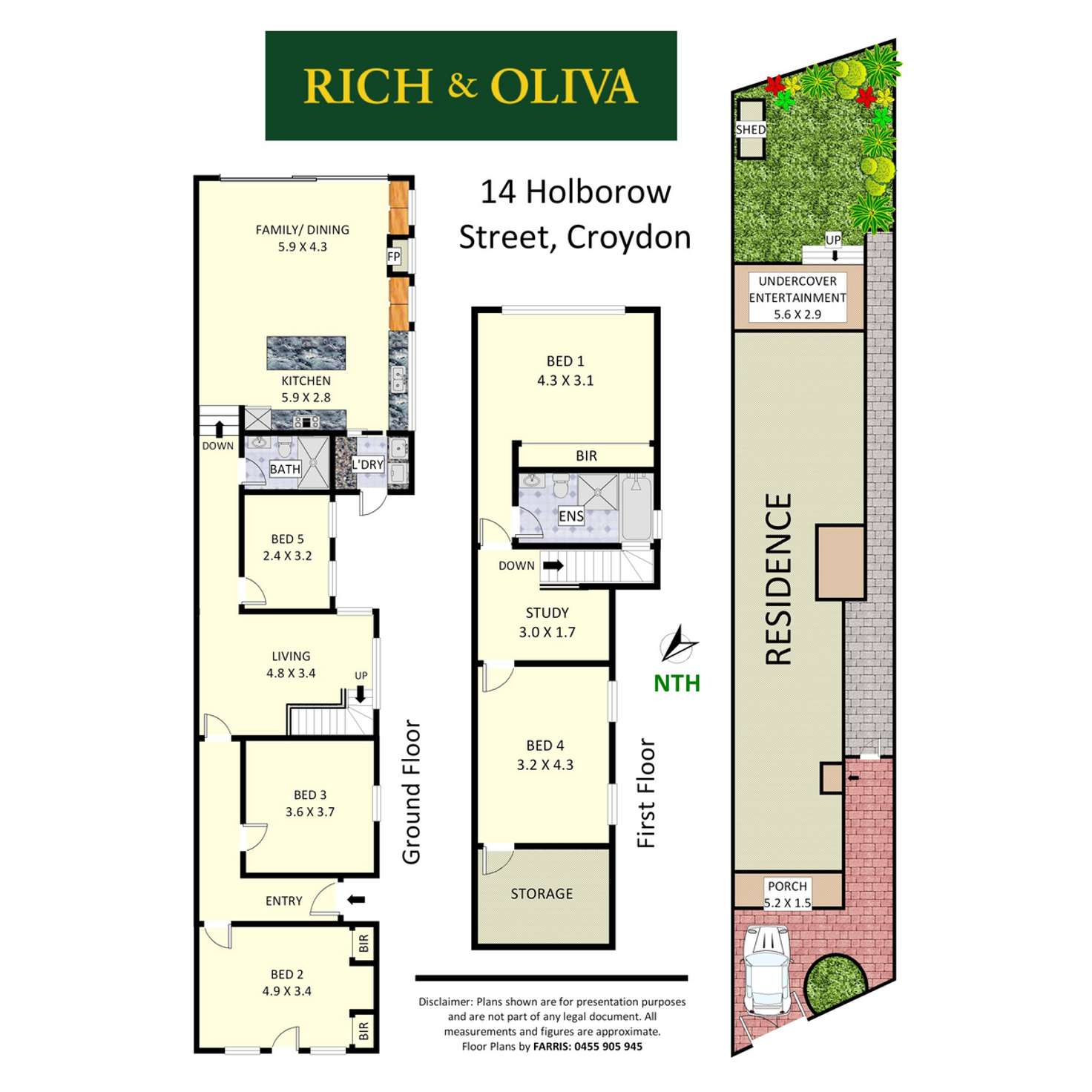 Floorplan of Homely semiDetached listing, 14 Holborow Street, Croydon NSW 2132