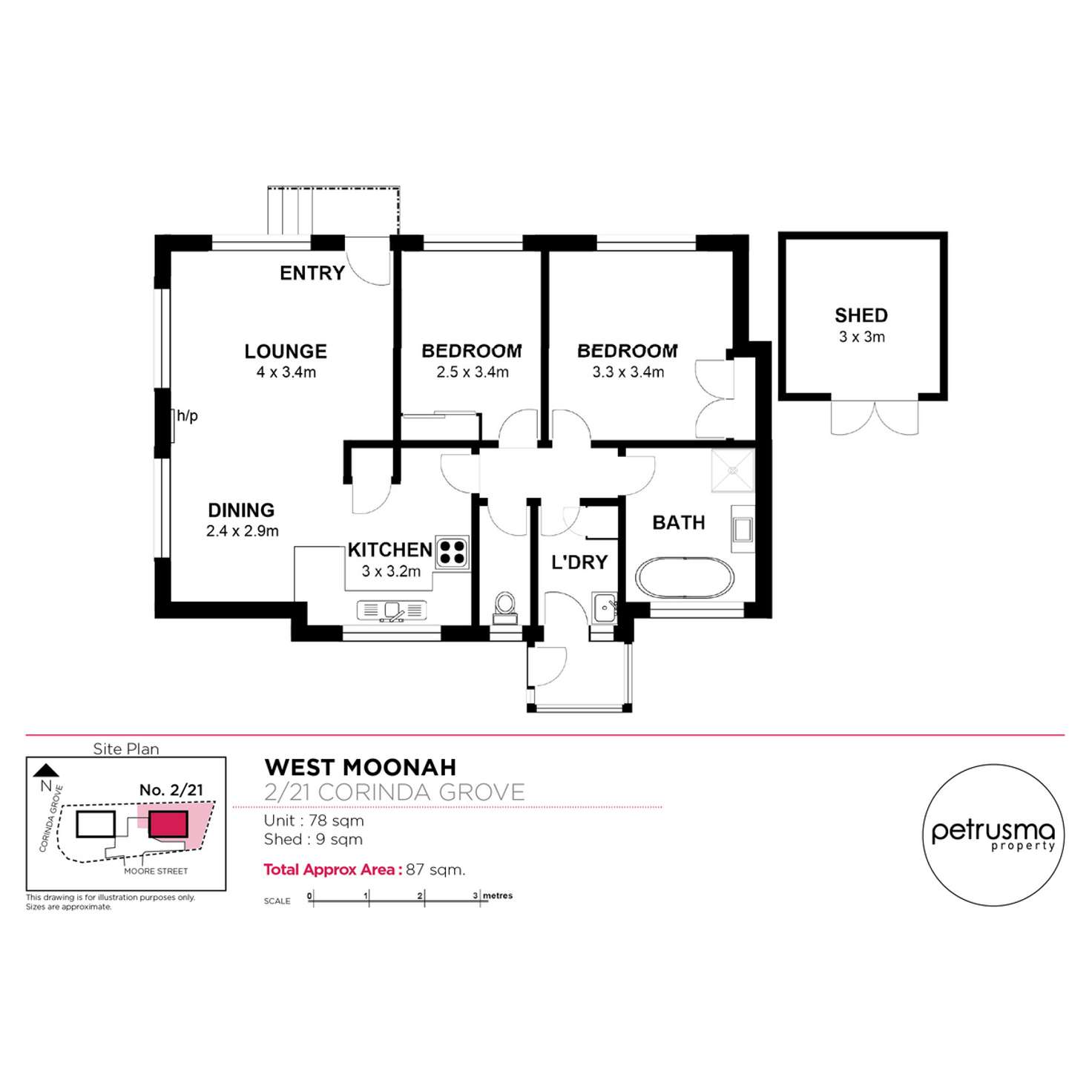 Floorplan of Homely house listing, 2/21 Corinda Grove, West Moonah TAS 7009