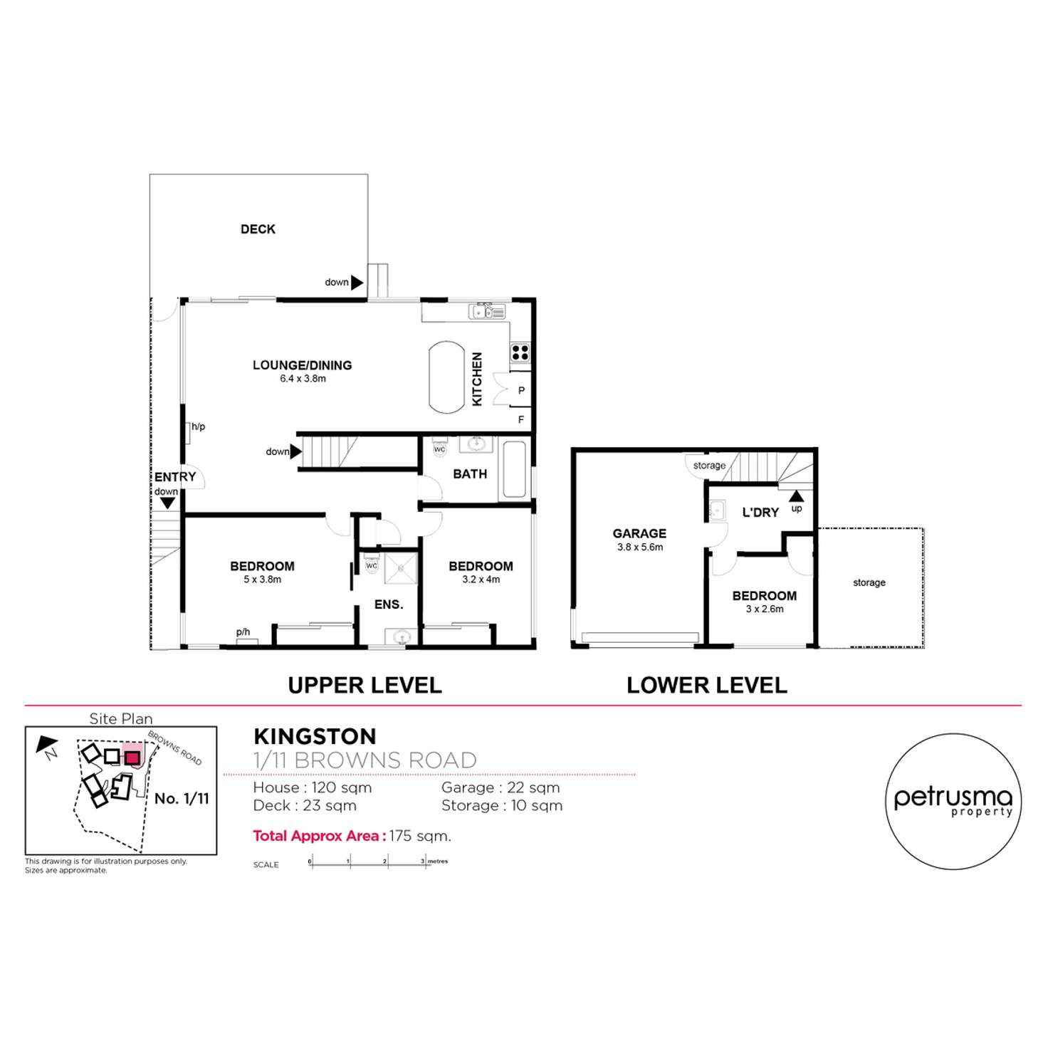 Floorplan of Homely townhouse listing, 1/11 Browns Road, Kingston TAS 7050
