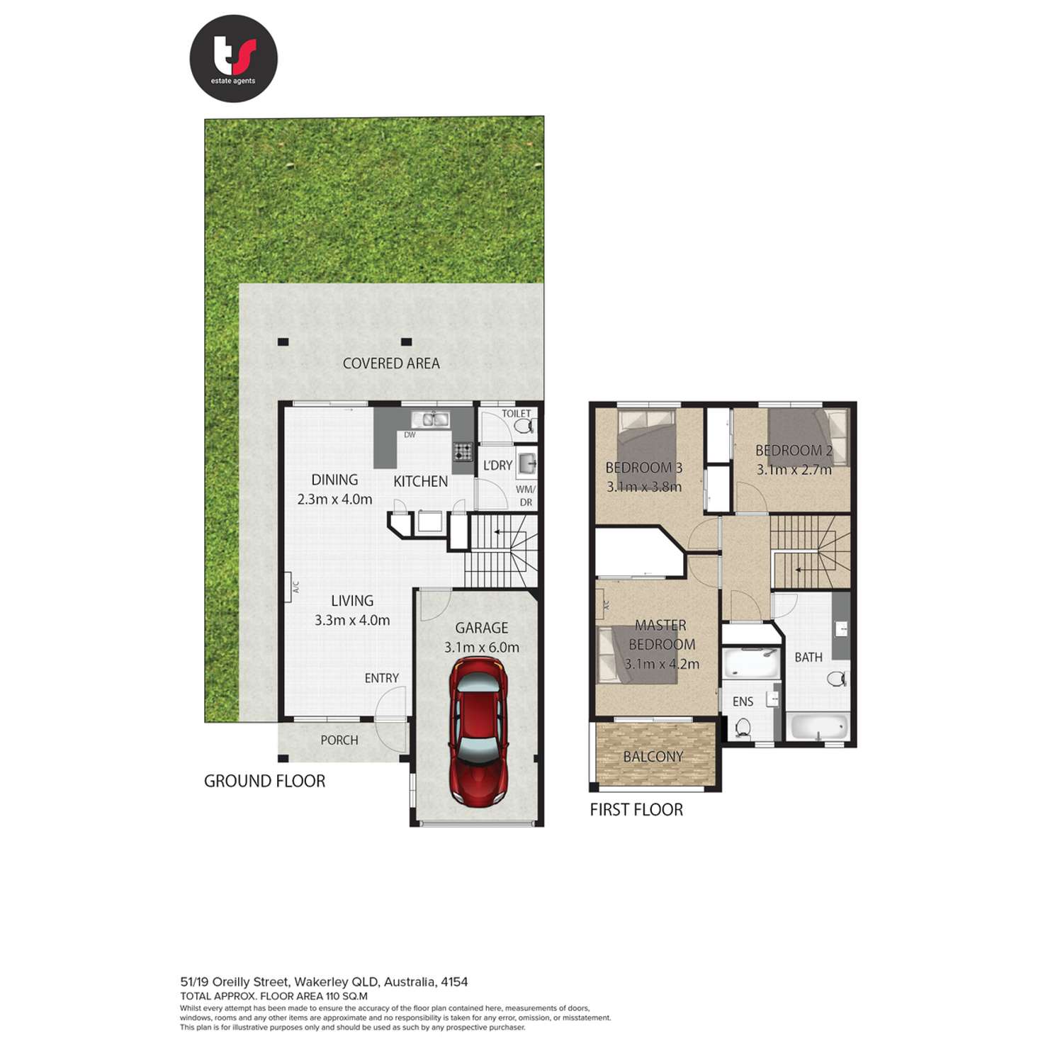 Floorplan of Homely townhouse listing, 51/19 O'Reilly Street, Wakerley QLD 4154