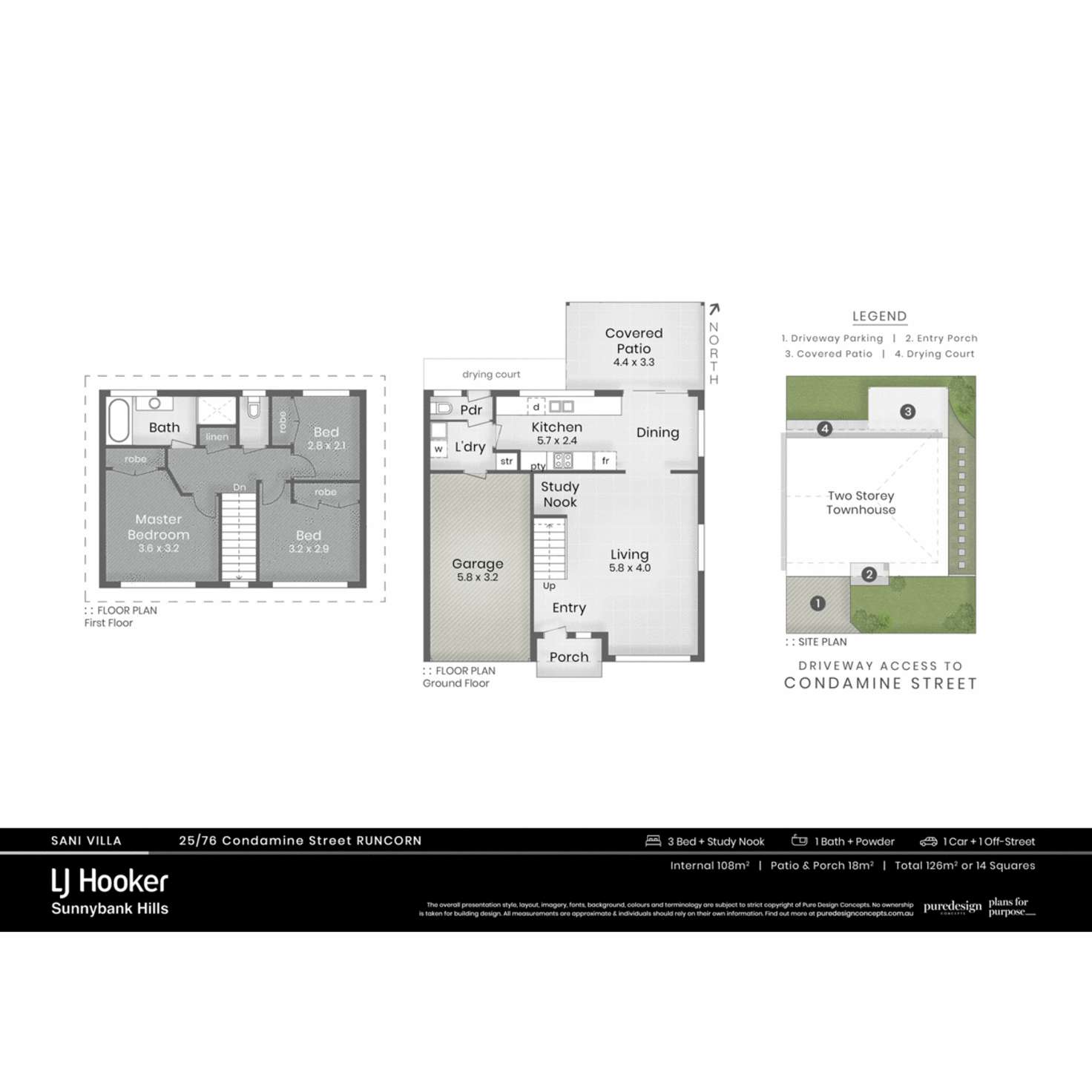 Floorplan of Homely townhouse listing, 25/76 Condamine Street, Runcorn QLD 4113
