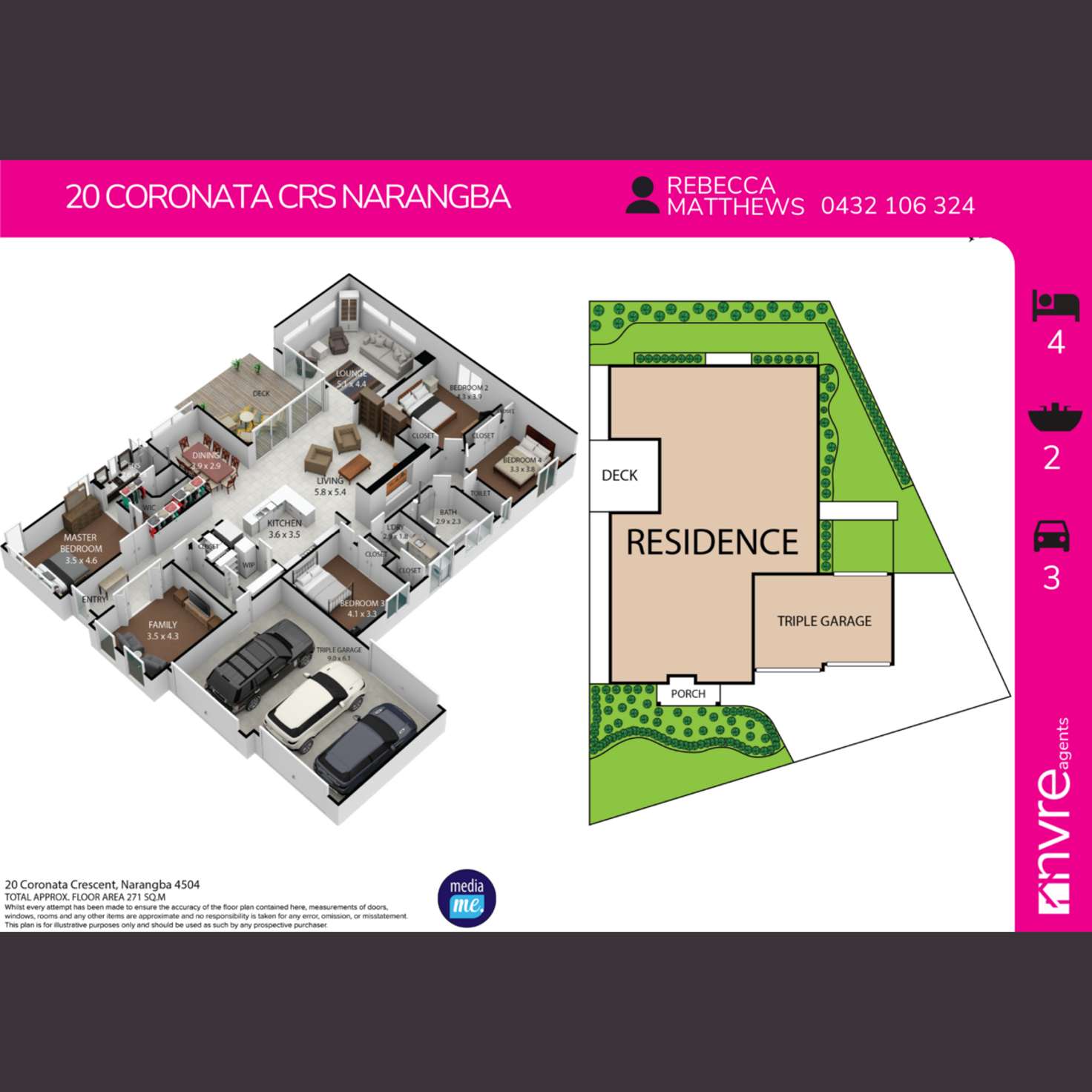 Floorplan of Homely house listing, 20 Coronata Crescent, Narangba QLD 4504