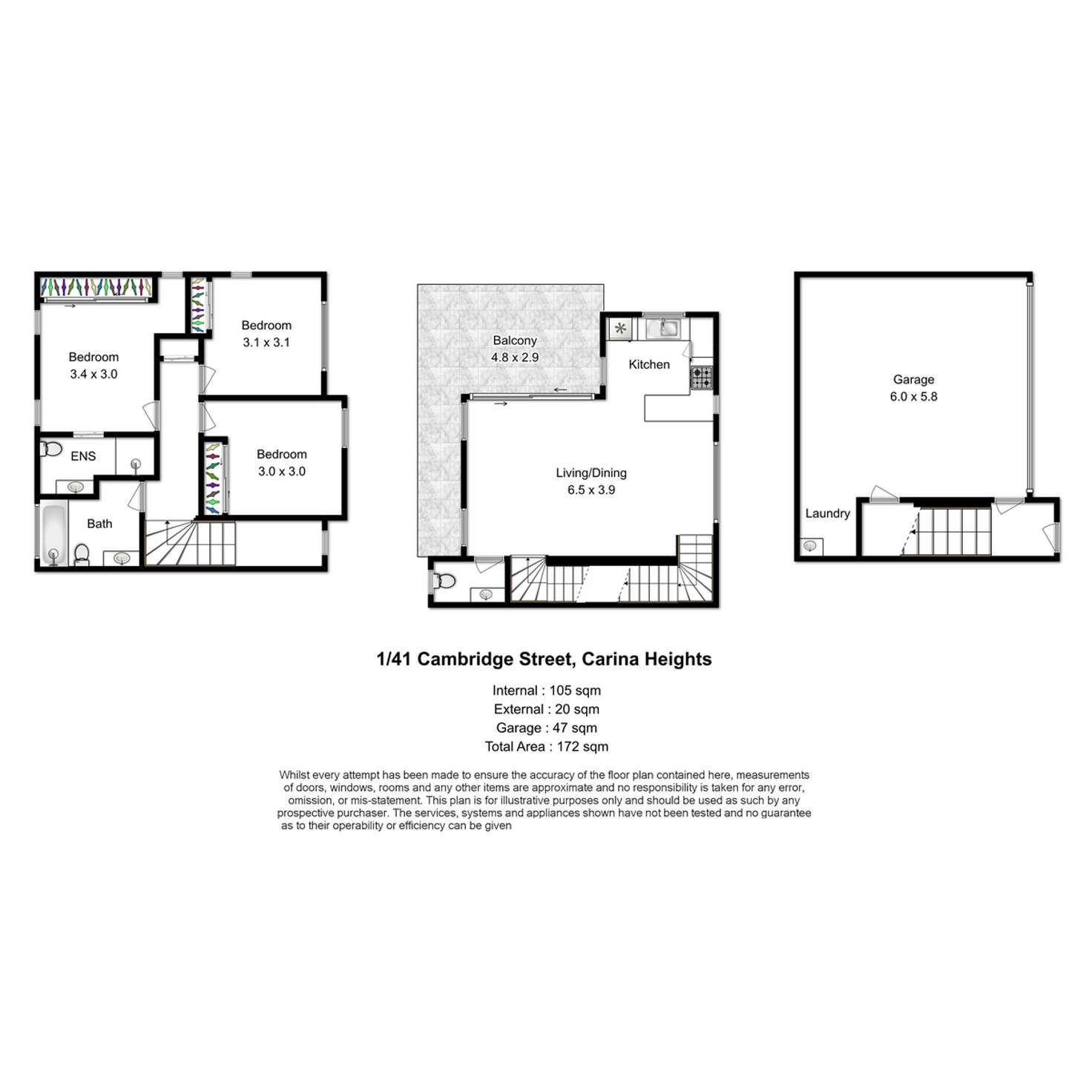 Floorplan of Homely townhouse listing, 1/41 Cambridge Street, Carina Heights QLD 4152