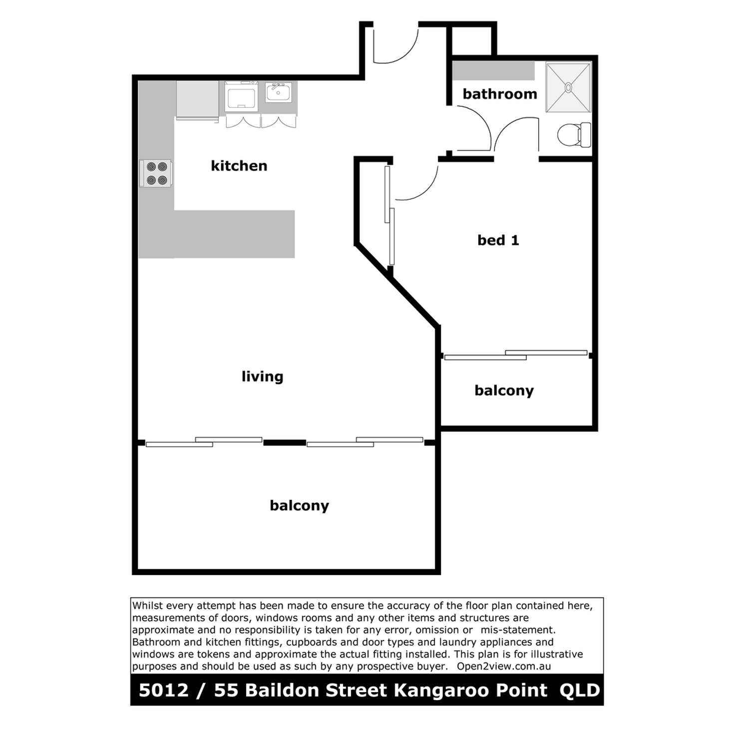 Floorplan of Homely apartment listing, 5012/55 Baildon Street, Kangaroo Point QLD 4169