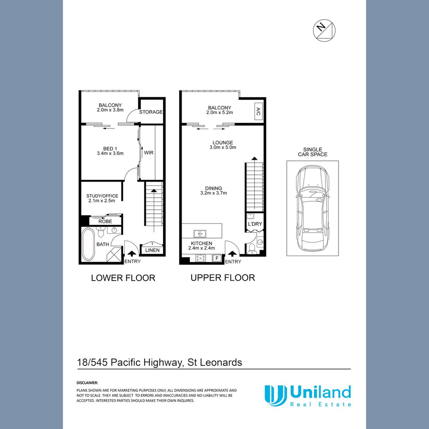 Floorplan of Homely apartment listing, 18/545 Pacific Highway, St Leonards NSW 2065