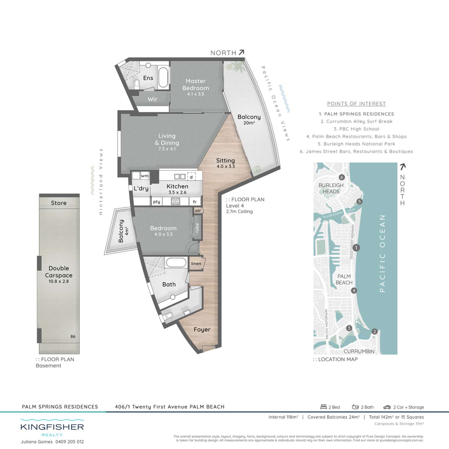Floorplan of Homely apartment listing, 406/1 Twenty First Avenue, Palm Beach QLD 4221