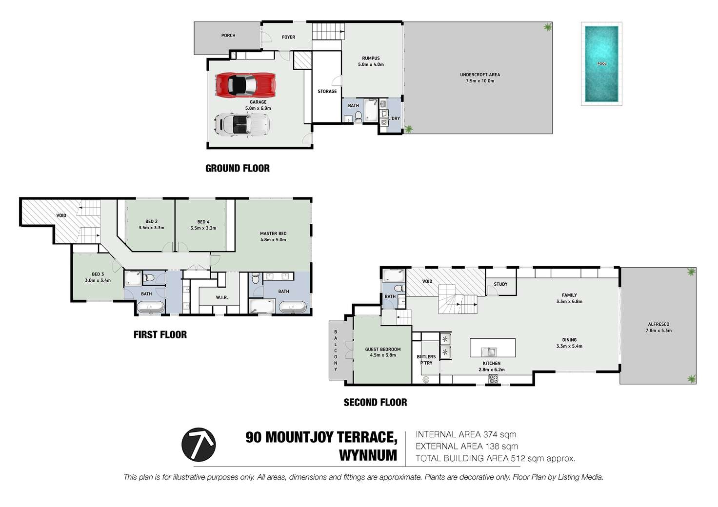 Floorplan of Homely house listing, 90 Mountjoy Terrace, Wynnum QLD 4178