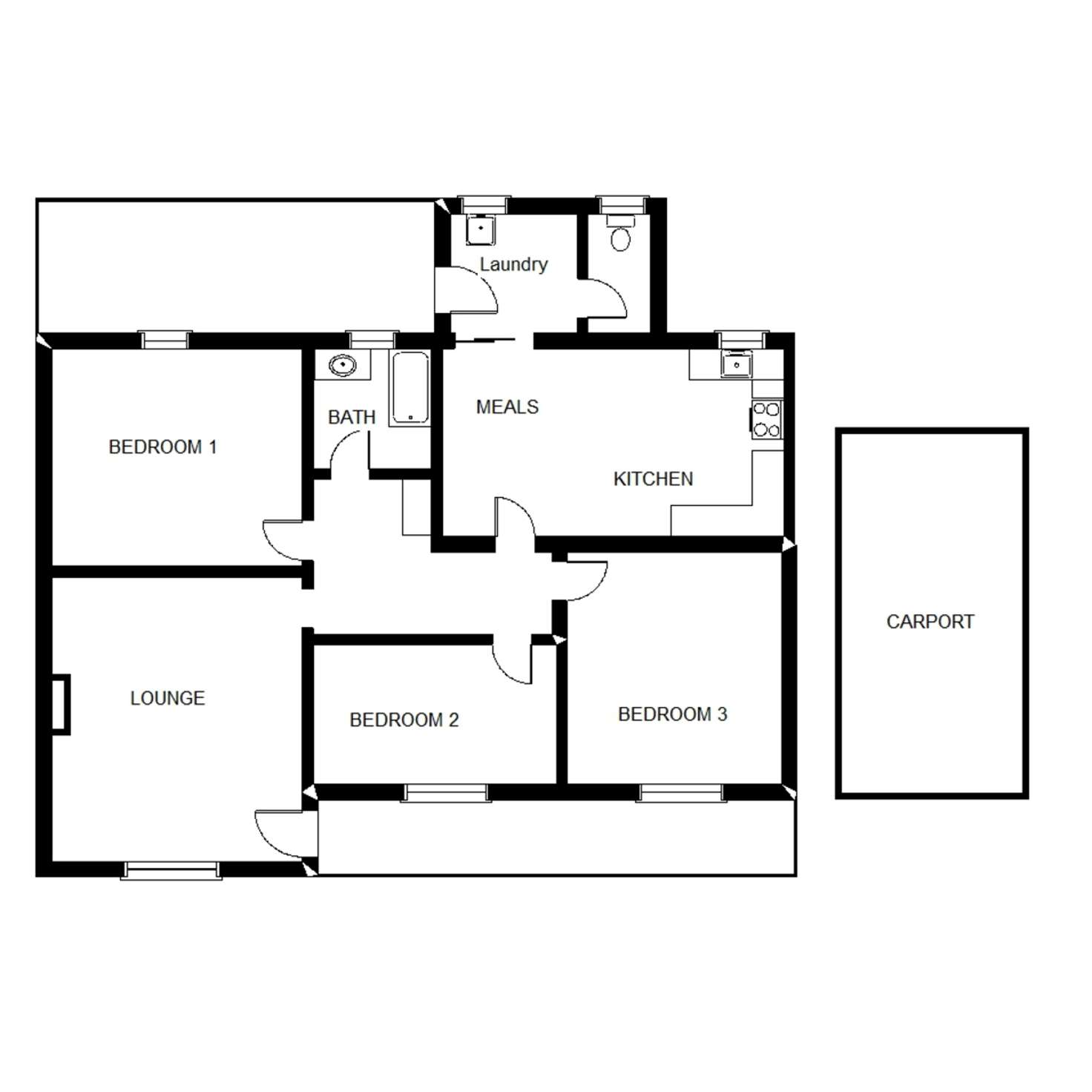 Floorplan of Homely semiDetached listing, 29-31 South Terrace, Quorn SA 5433