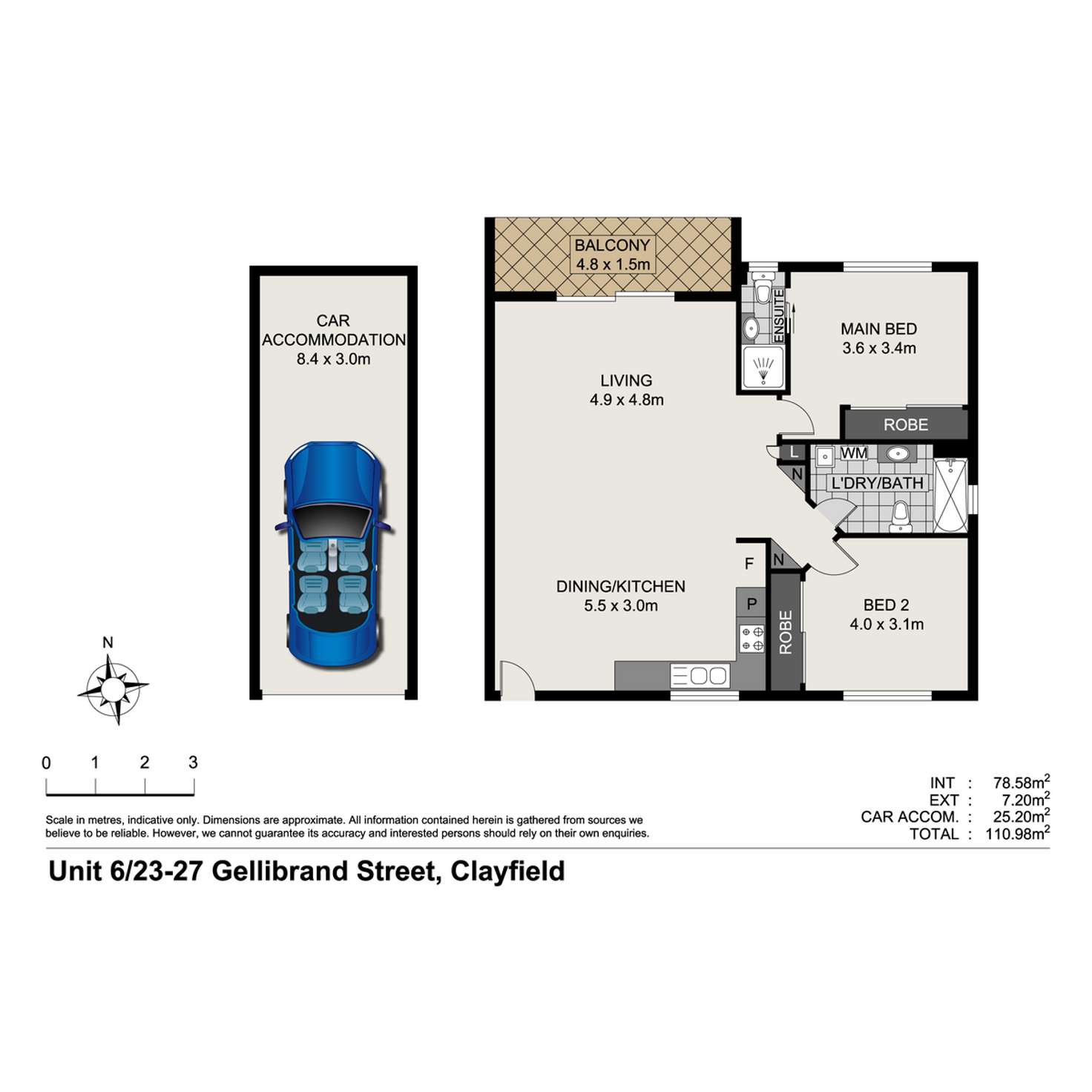 Floorplan of Homely apartment listing, 6/23-27 Gellibrand Street, Clayfield QLD 4011