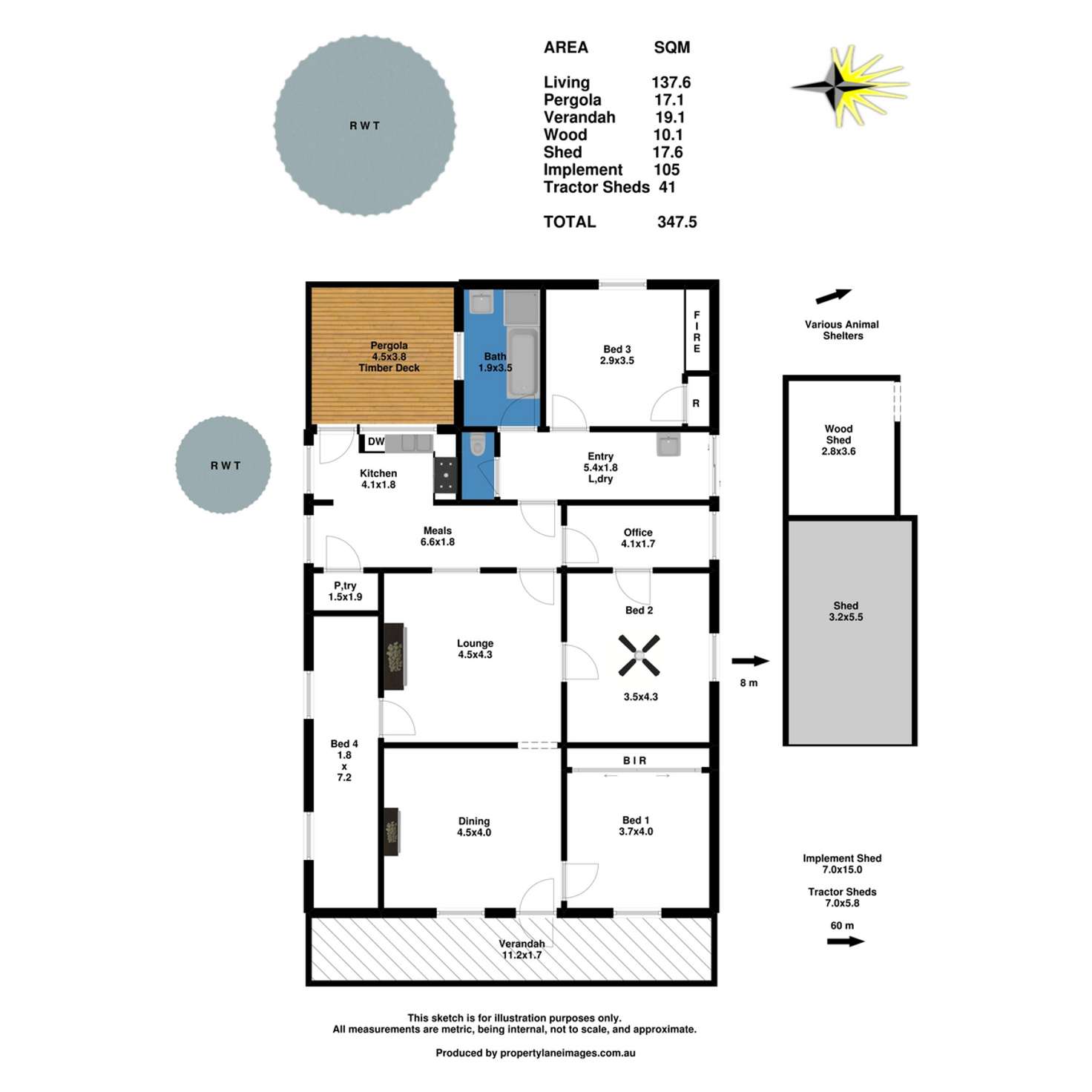 Floorplan of Homely acreageSemiRural listing, 224 Burns Road, Mount Pleasant SA 5235